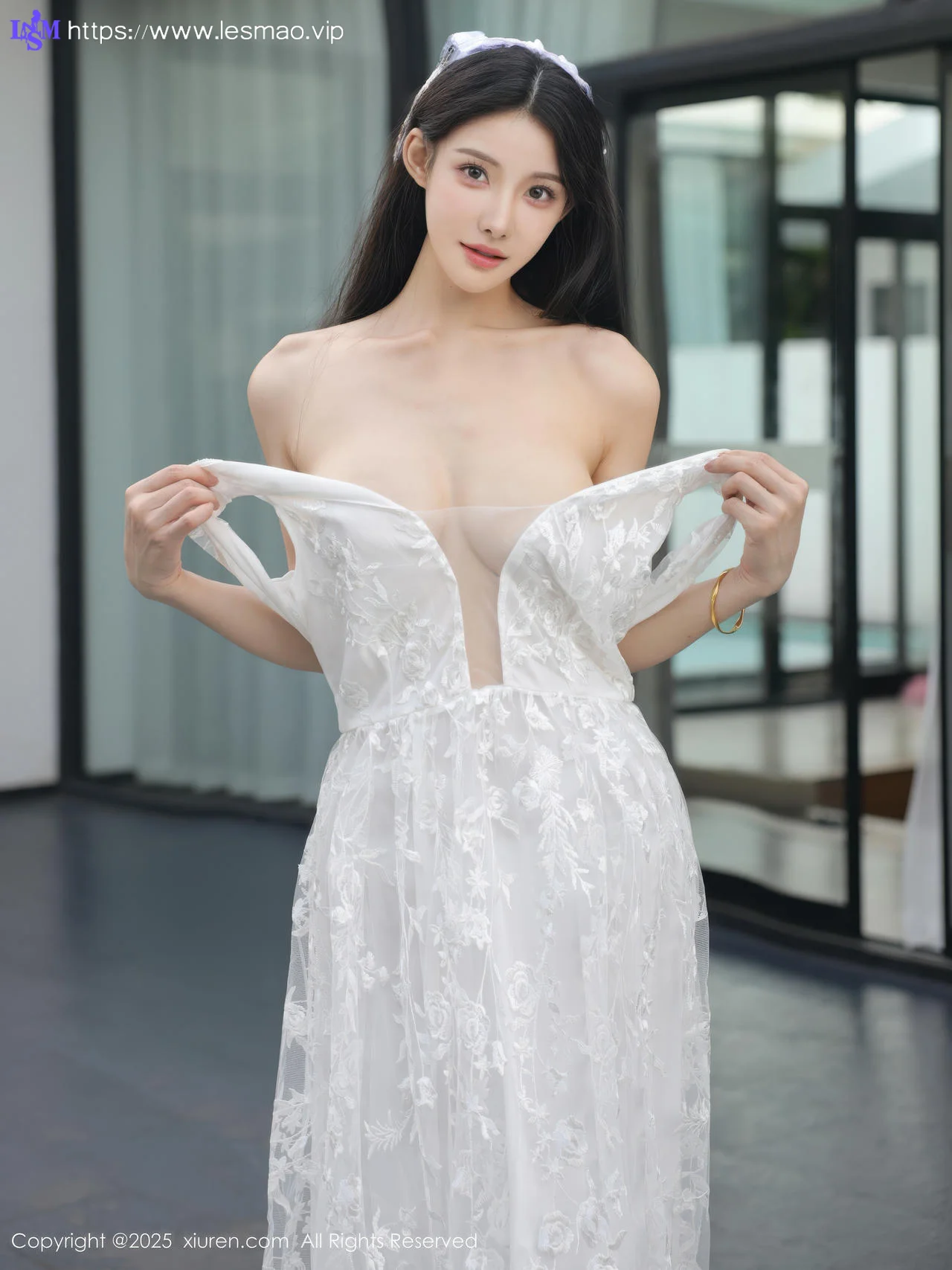 XiuRen 秀人 No.10661 梨霜儿 白色婚纱诱人白色丝袜 - 4