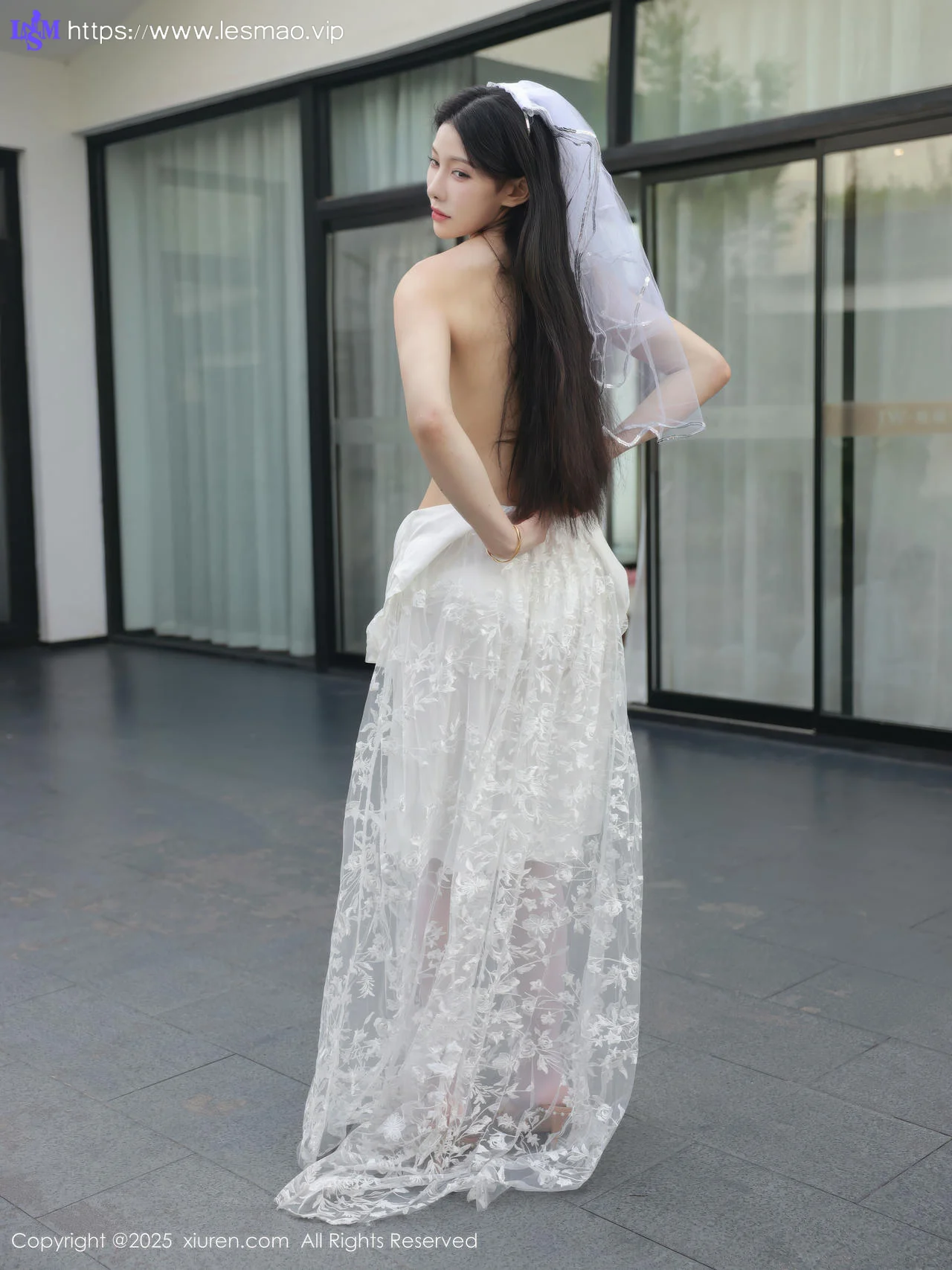 XiuRen 秀人 No.10661 梨霜儿 白色婚纱诱人白色丝袜 - 7