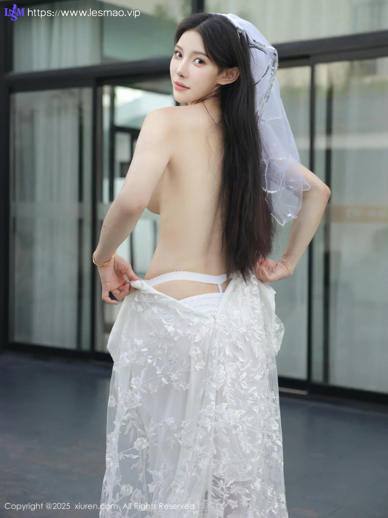 XiuRen 秀人 No.10661 梨霜儿 白色婚纱诱人白色丝袜 - 8