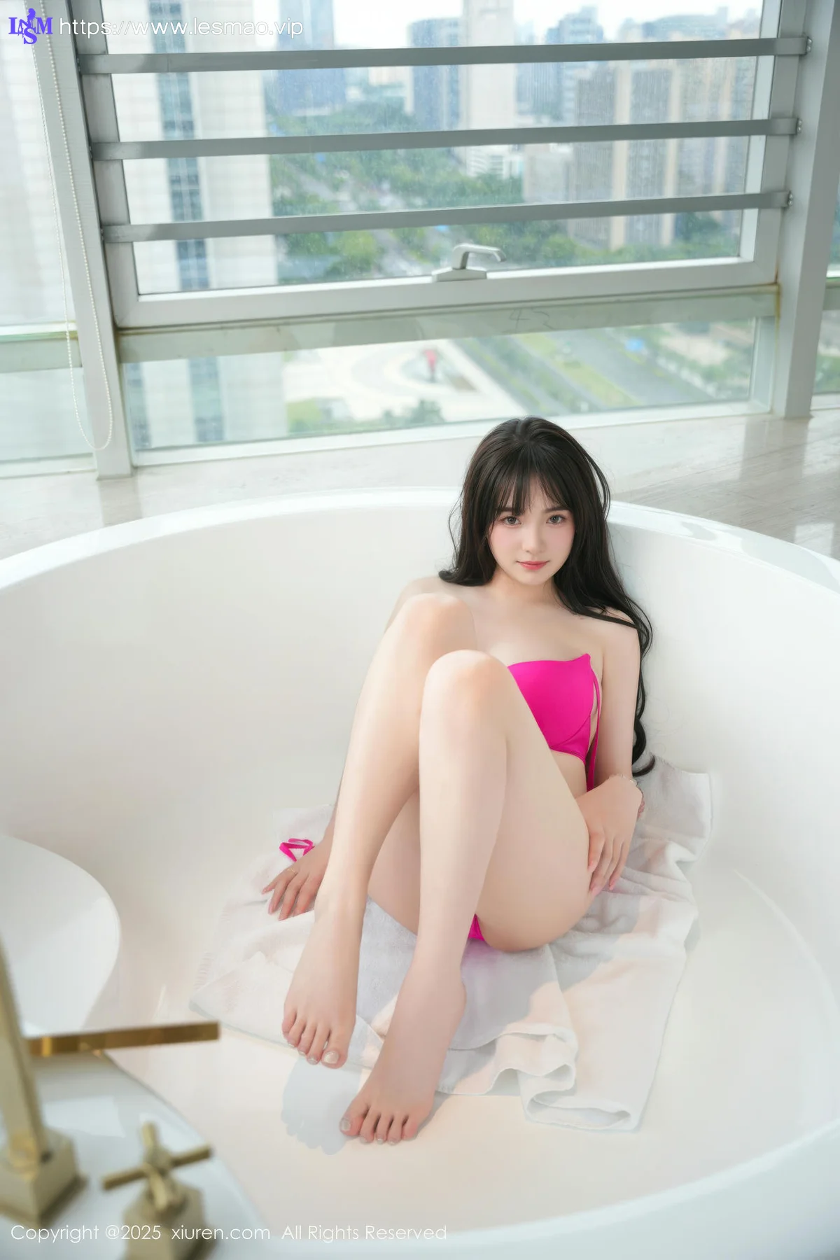 XiuRen 秀人 No.10675 软情 玫红色比基尼 - 3