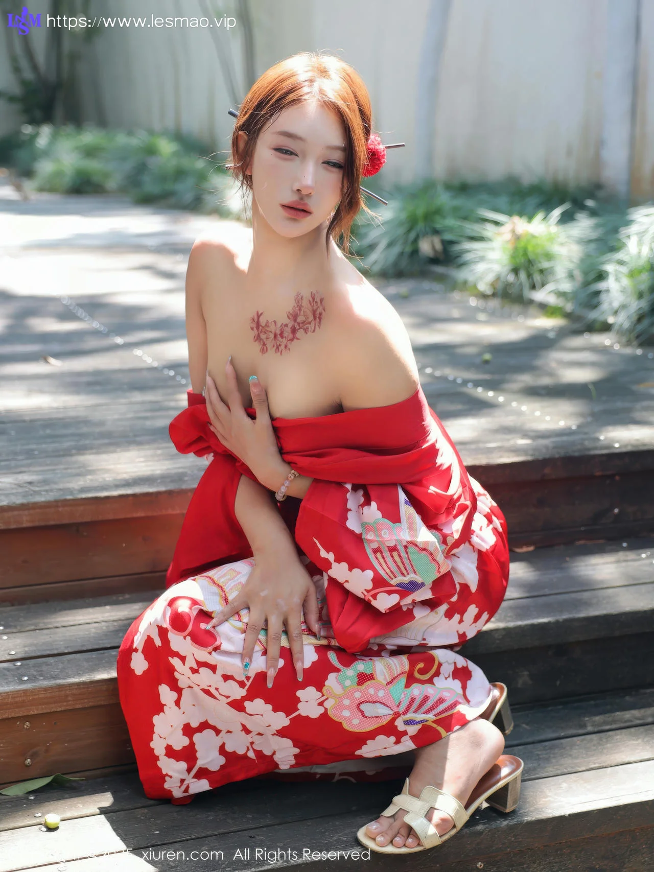 XiuRen 秀人 No.10683 金允希Yuki 性感红色和服 - 8