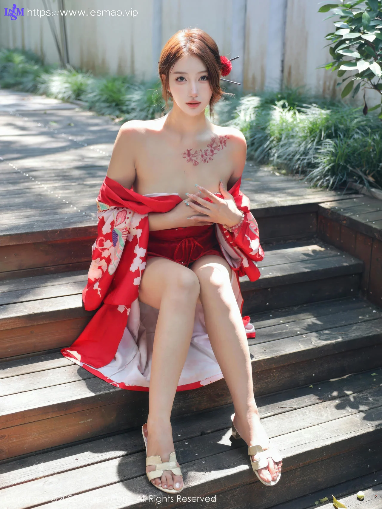 XiuRen 秀人 No.10683 金允希Yuki 性感红色和服 - 9