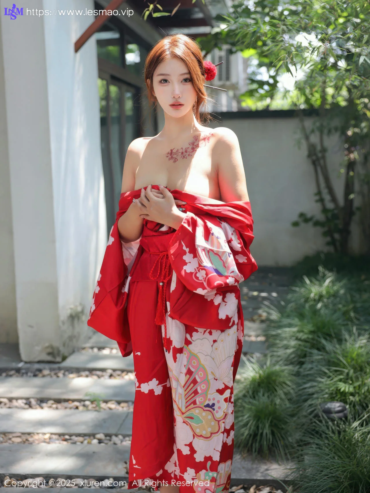 XiuRen 秀人 No.10683 金允希Yuki 性感红色和服 - 1