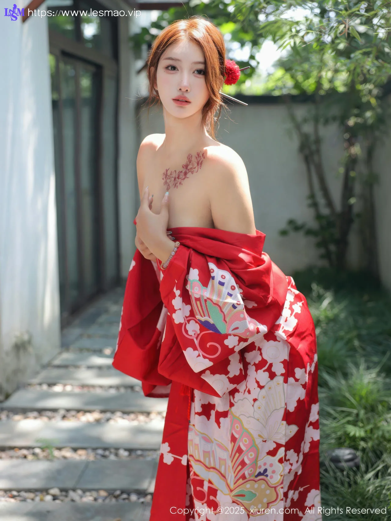 XiuRen 秀人 No.10683 金允希Yuki 性感红色和服 - 3
