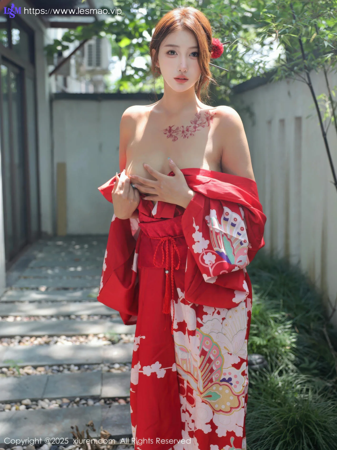XiuRen 秀人 No.10683 金允希Yuki 性感红色和服 - 4