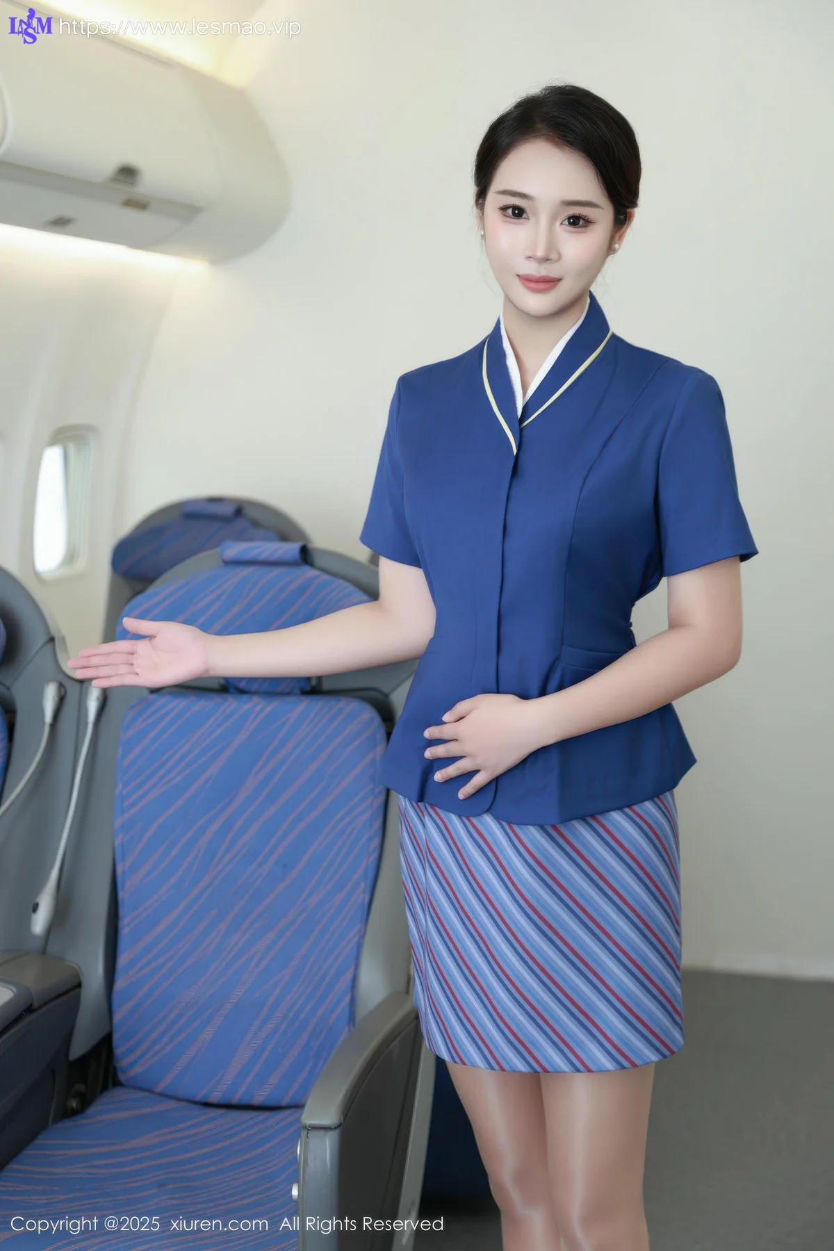 XiuRen 秀人 No.10708 南乔 蓝色空姐制服 - 2