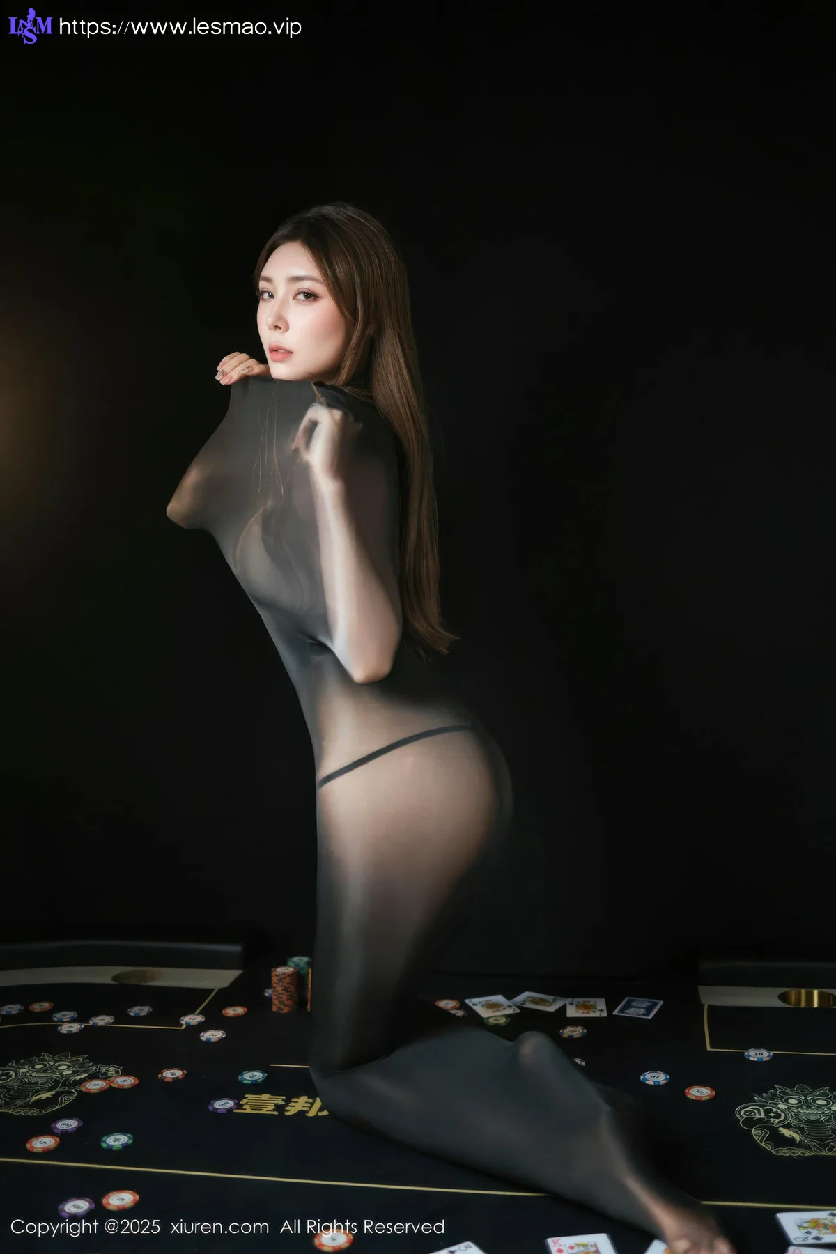 XiuRen 秀人 No.10713 悦兮 黑色连体丝袜 - 5