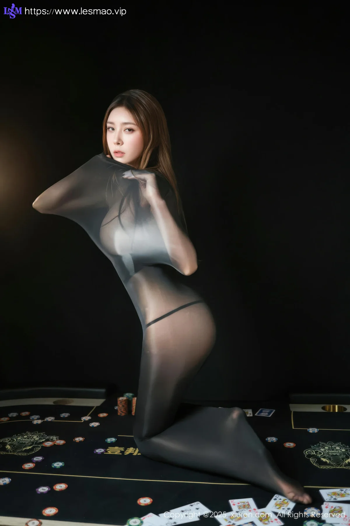 XiuRen 秀人 No.10713 悦兮 黑色连体丝袜 - 6