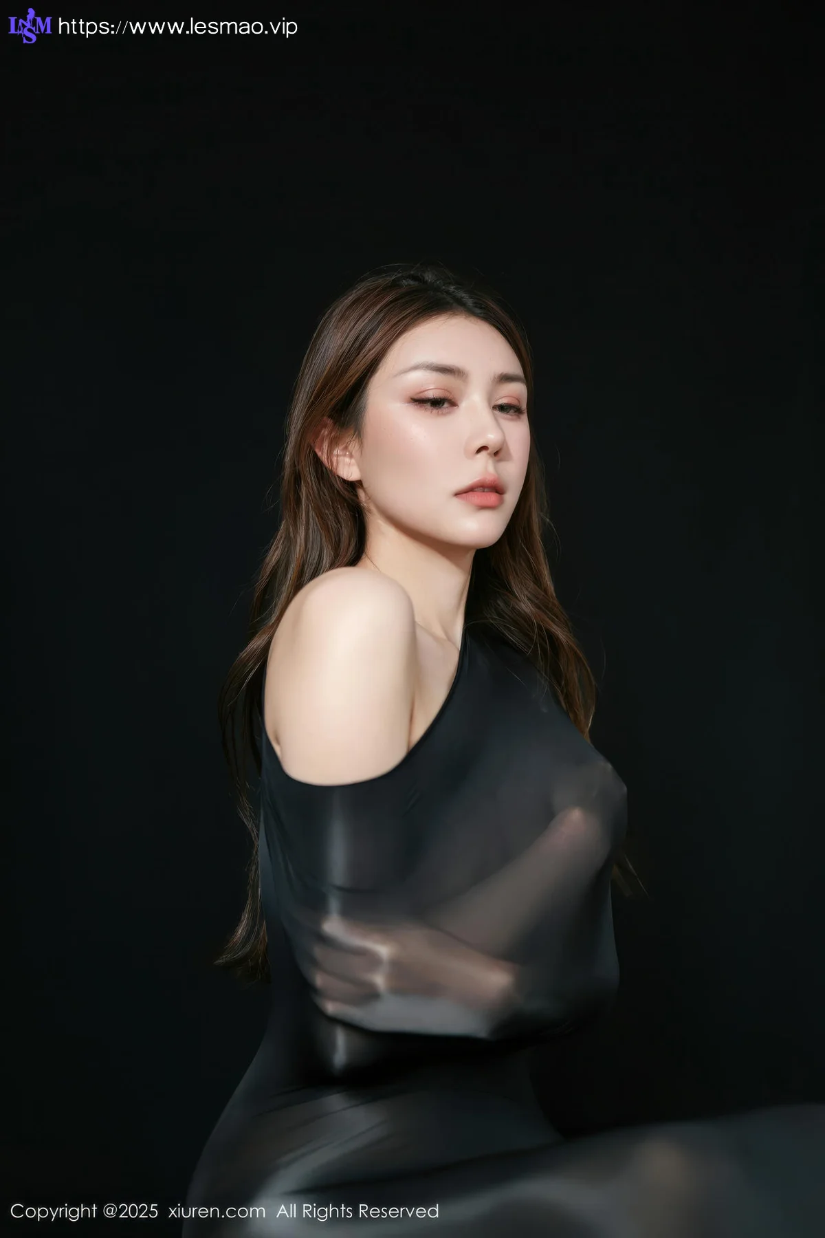 XiuRen 秀人 No.10713 悦兮 黑色连体丝袜 - 3