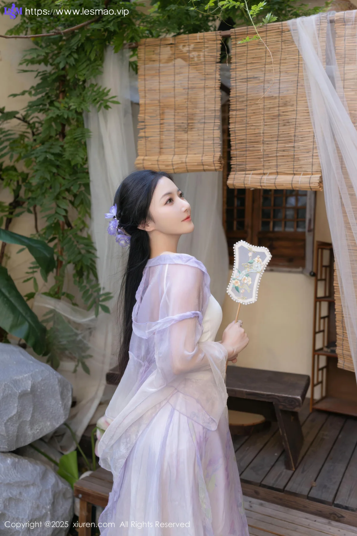 XiuRen 秀人 No.10737 鱼子酱Fish 紫色连衣裙 - 1
