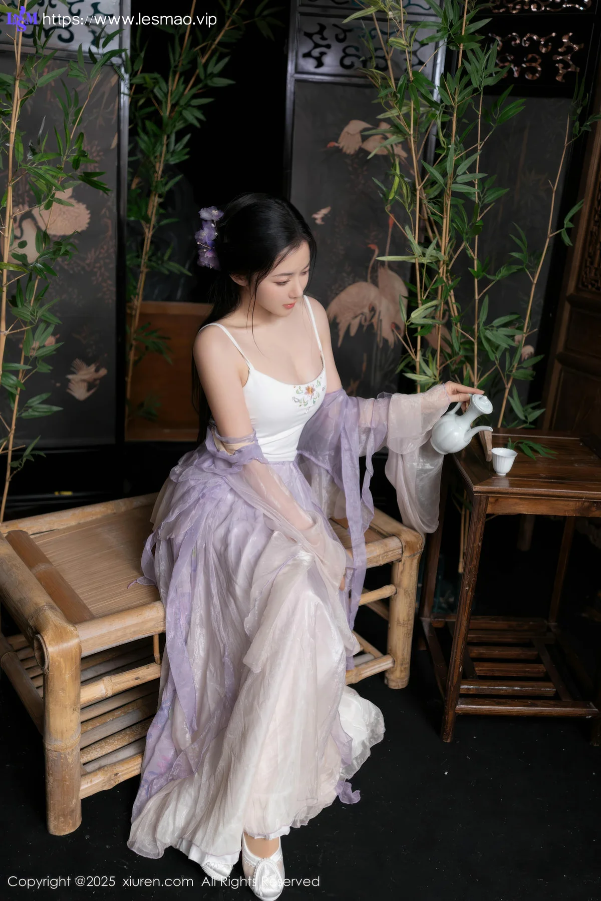 XiuRen 秀人 No.10737 鱼子酱Fish 紫色连衣裙 - 8
