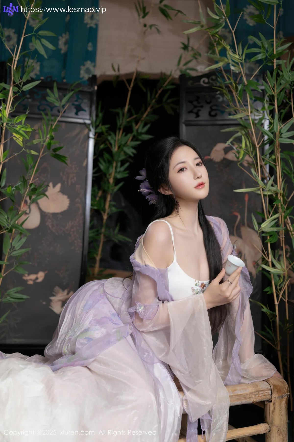 XiuRen 秀人 No.10737 鱼子酱Fish 紫色连衣裙 - 10