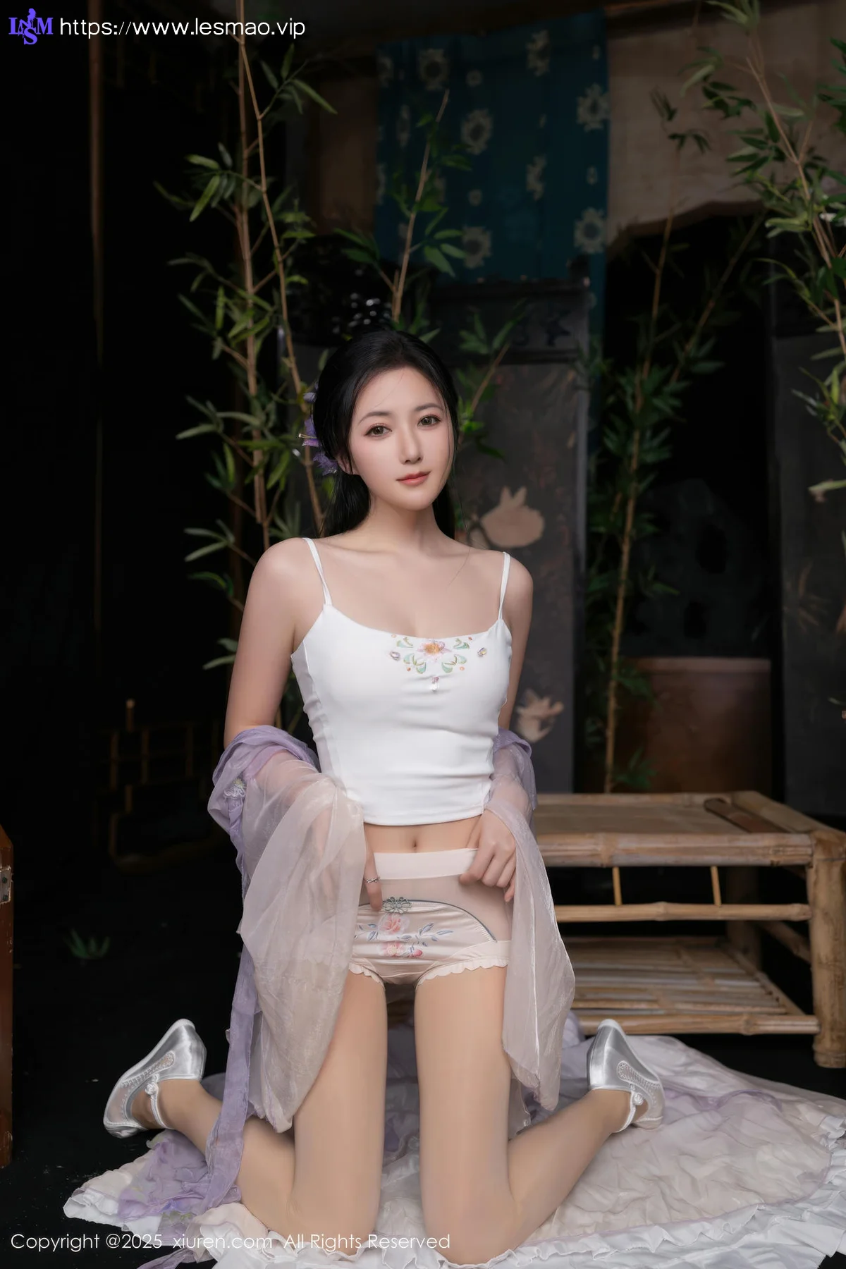 XiuRen 秀人 No.10737 鱼子酱Fish 紫色连衣裙 - 1