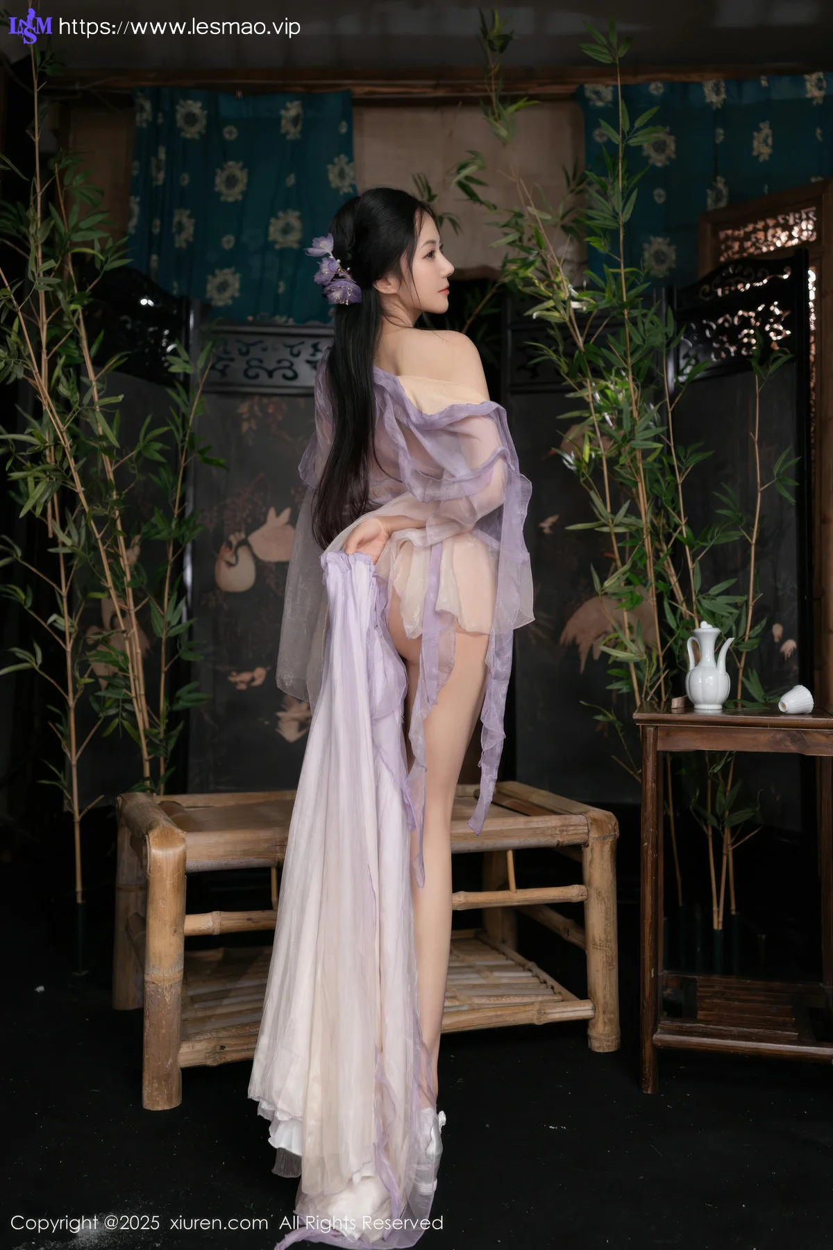 XiuRen 秀人 No.10737 鱼子酱Fish 紫色连衣裙 - 6