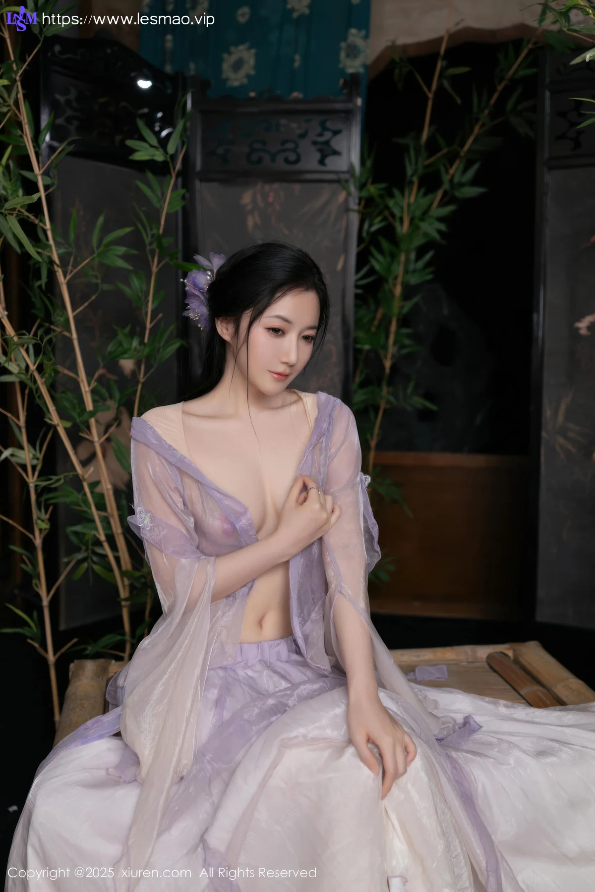 XiuRen 秀人 No.10737 鱼子酱Fish 紫色连衣裙 - 3