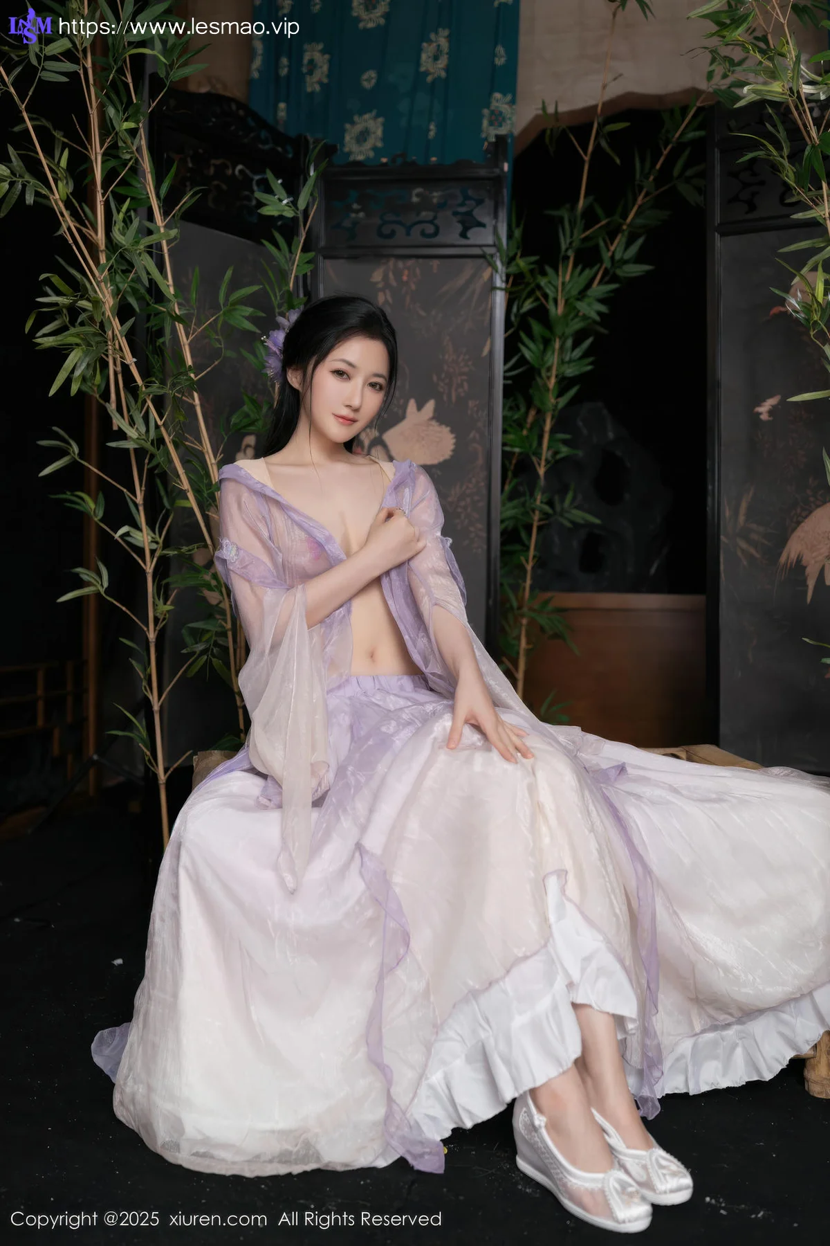 XiuRen 秀人 No.10737 鱼子酱Fish 紫色连衣裙 - 4