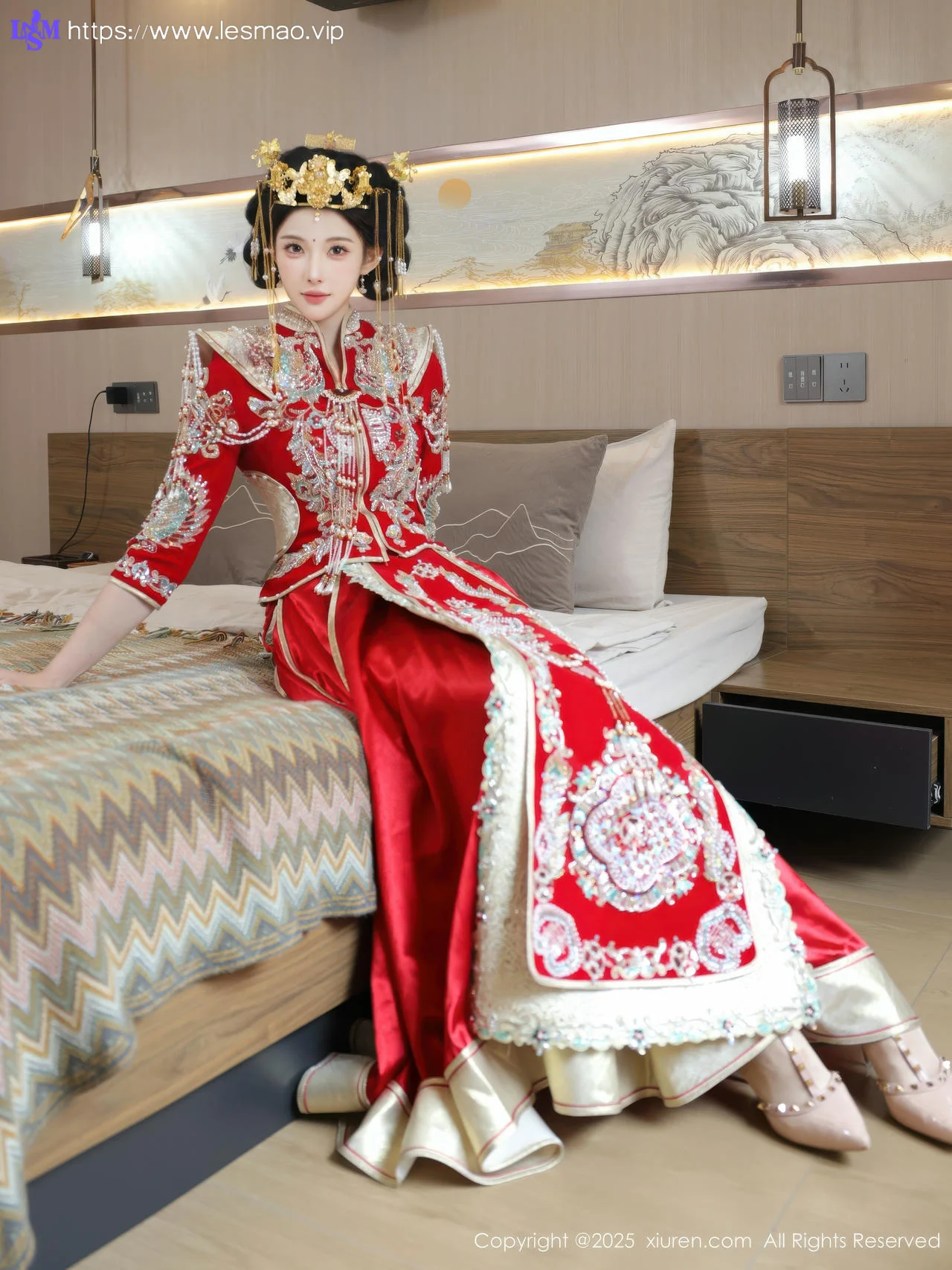 XiuRen 秀人 No.10742 梨霜儿 红色新娘服饰 - 9