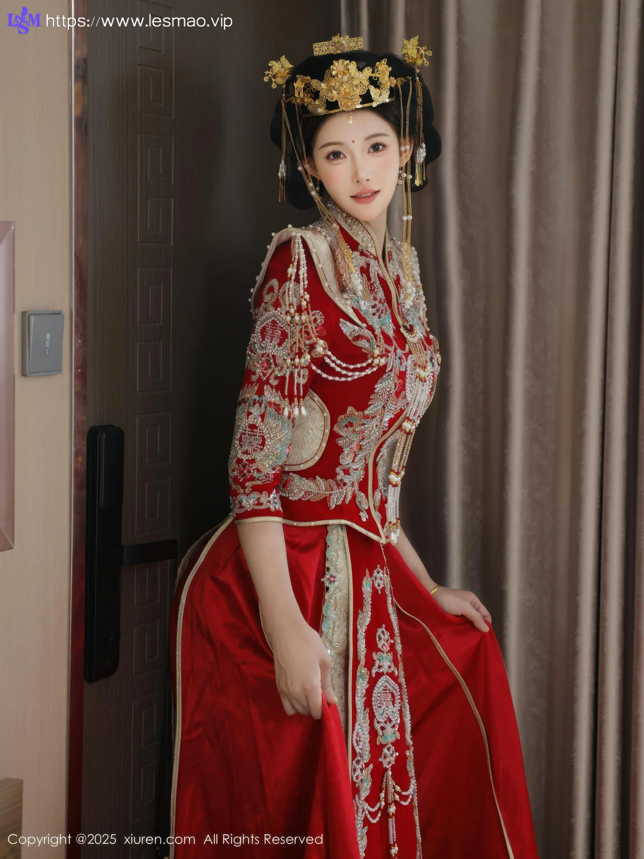 XiuRen 秀人 No.10742 梨霜儿 红色新娘服饰 - 3