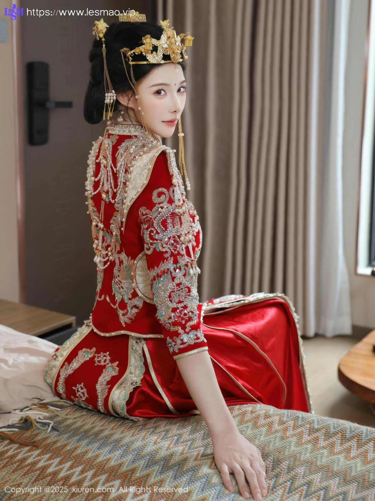 XiuRen 秀人 No.10742 梨霜儿 红色新娘服饰 - 4