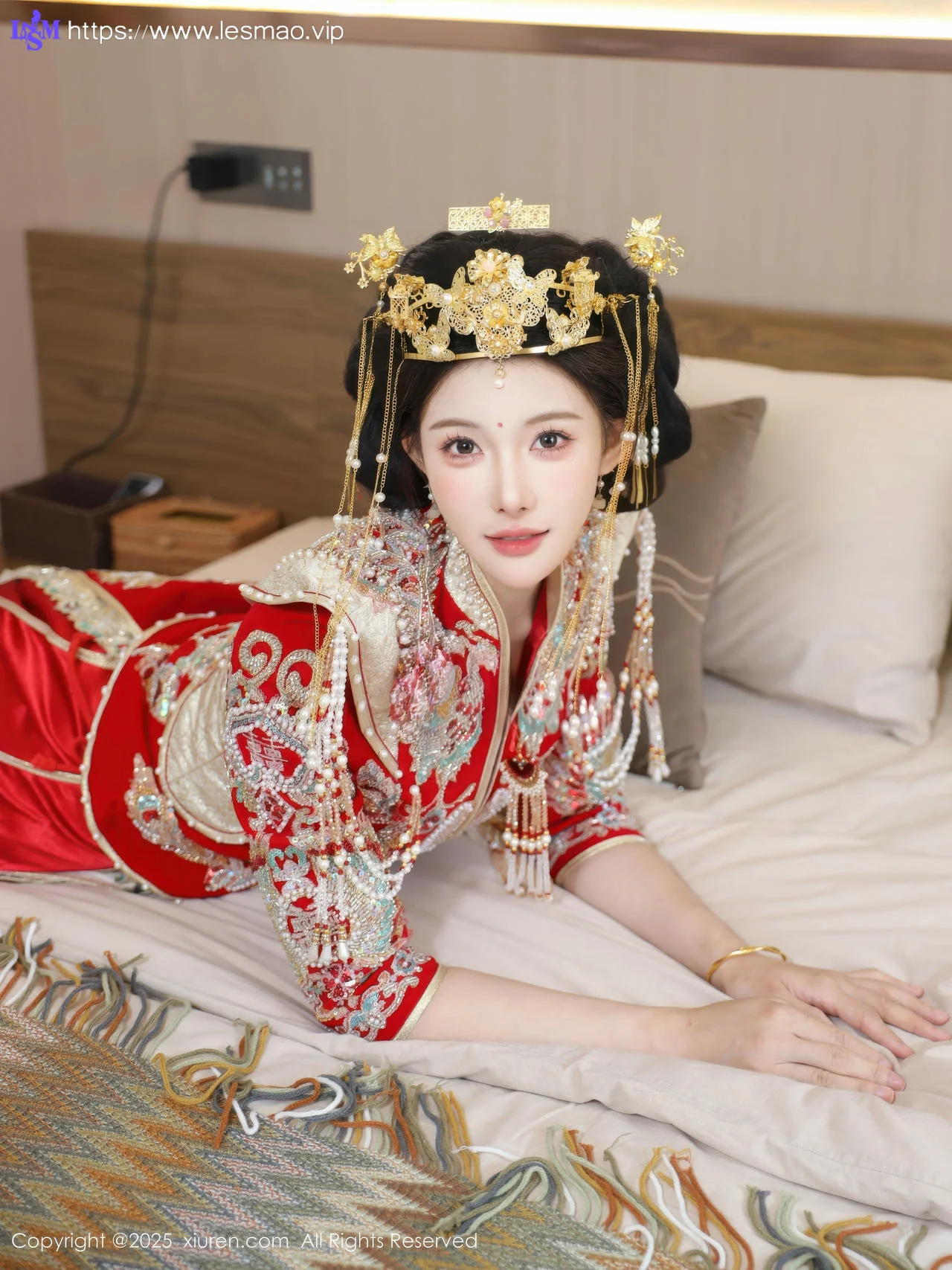 XiuRen 秀人 No.10742 梨霜儿 红色新娘服饰 - 4