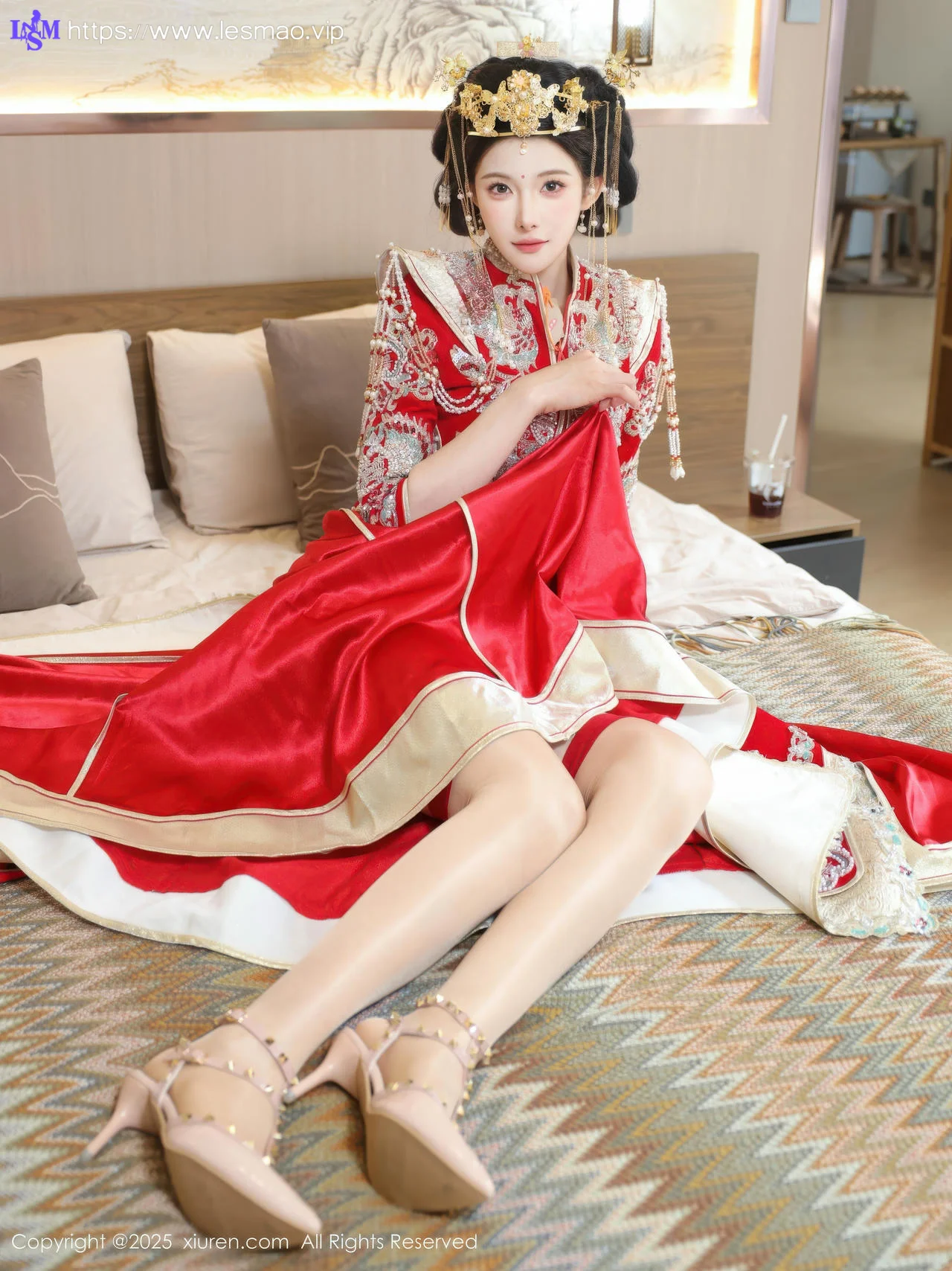 XiuRen 秀人 No.10742 梨霜儿 红色新娘服饰 - 10