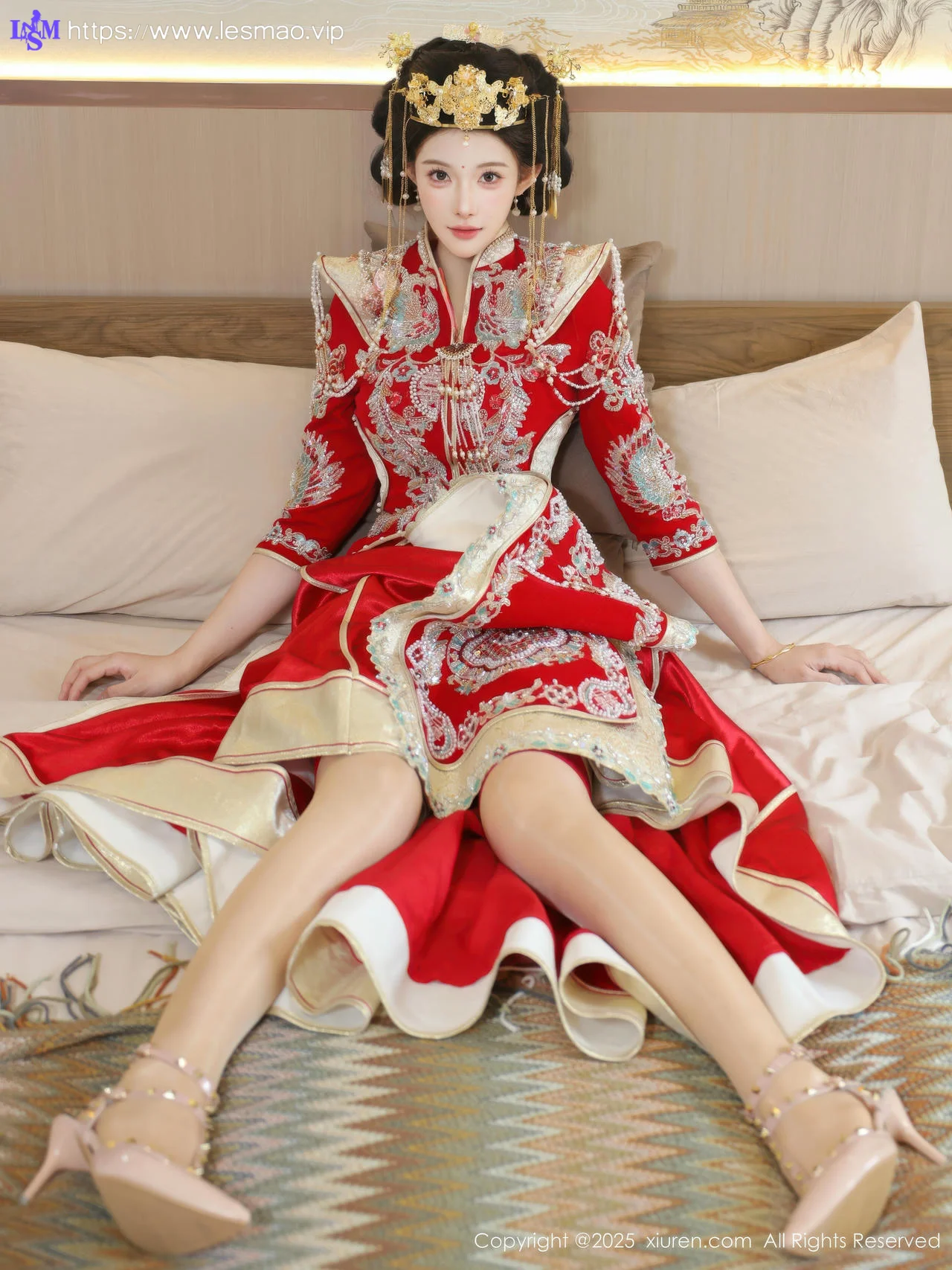 XiuRen 秀人 No.10742 梨霜儿 红色新娘服饰 - 5