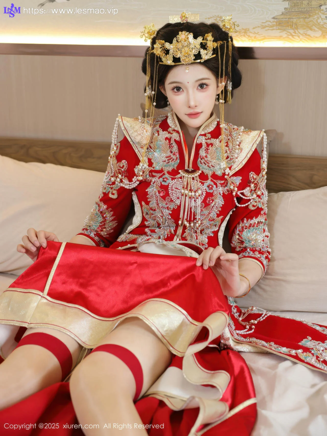 XiuRen 秀人 No.10742 梨霜儿 红色新娘服饰 - 7