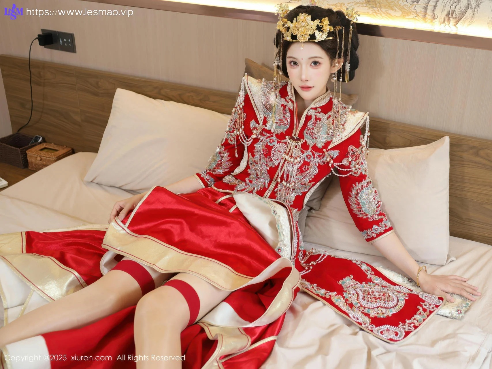 XiuRen 秀人 No.10742 梨霜儿 红色新娘服饰 - 9