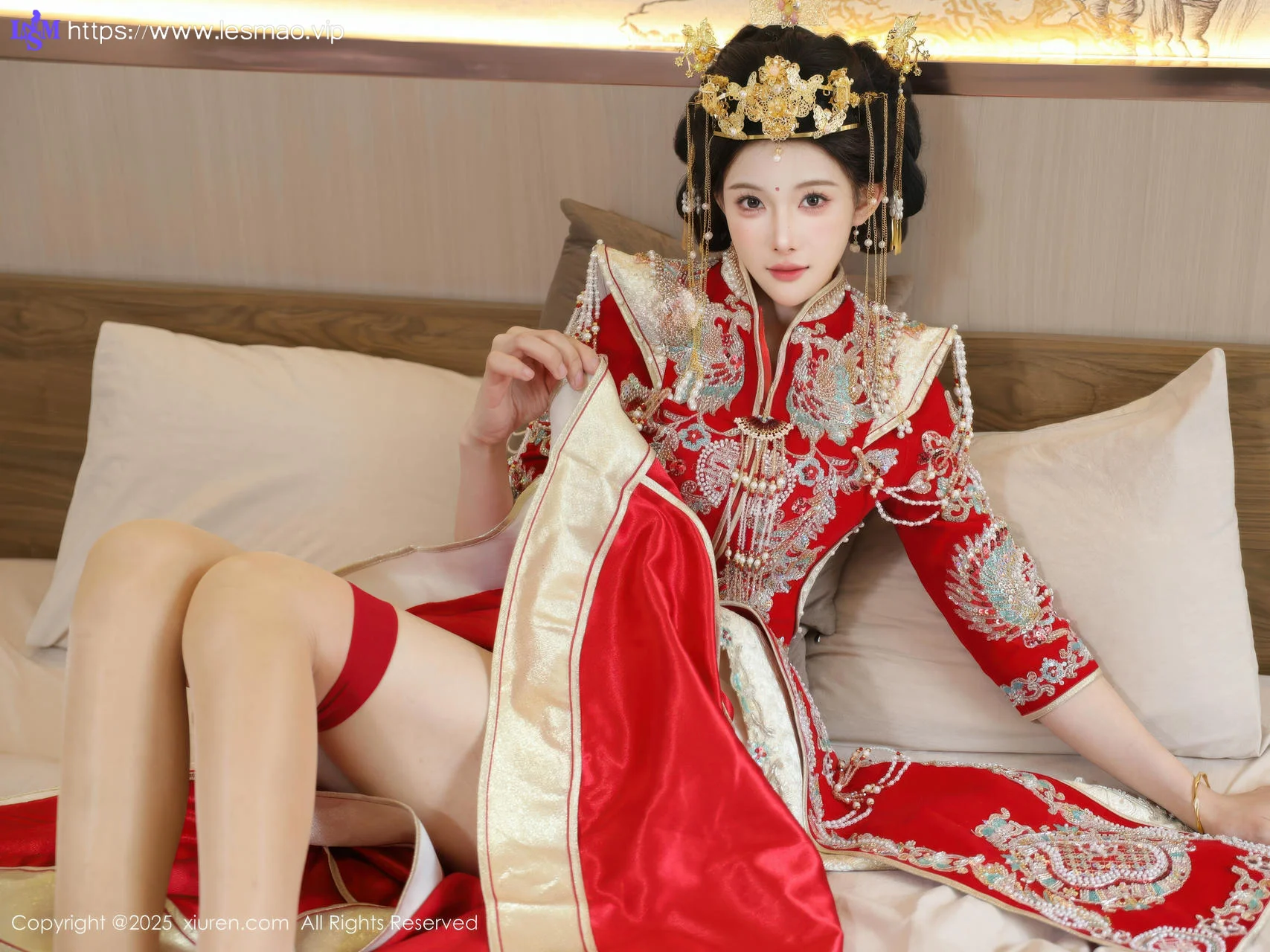XiuRen 秀人 No.10742 梨霜儿 红色新娘服饰 - 3
