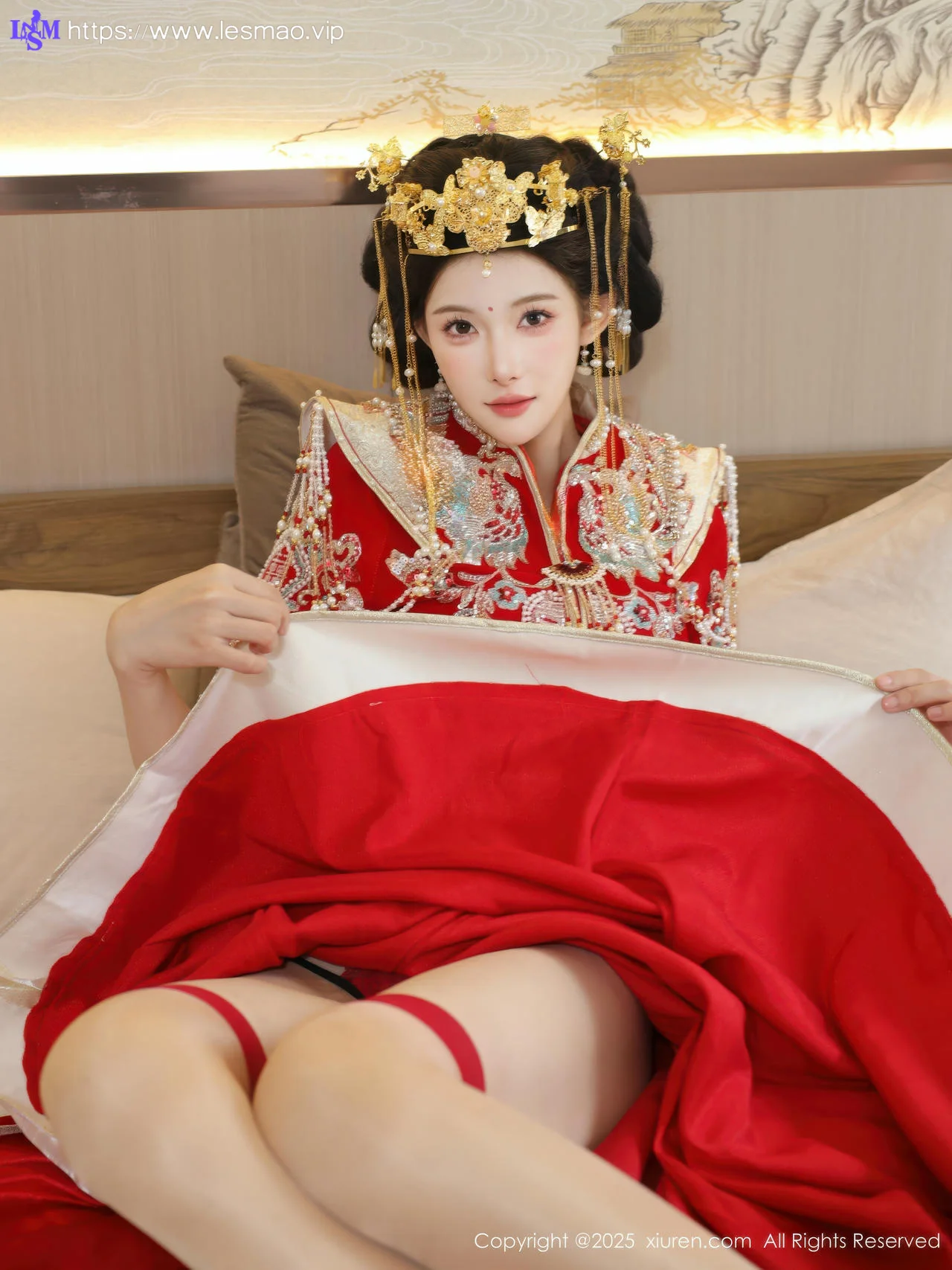 XiuRen 秀人 No.10742 梨霜儿 红色新娘服饰 - 5