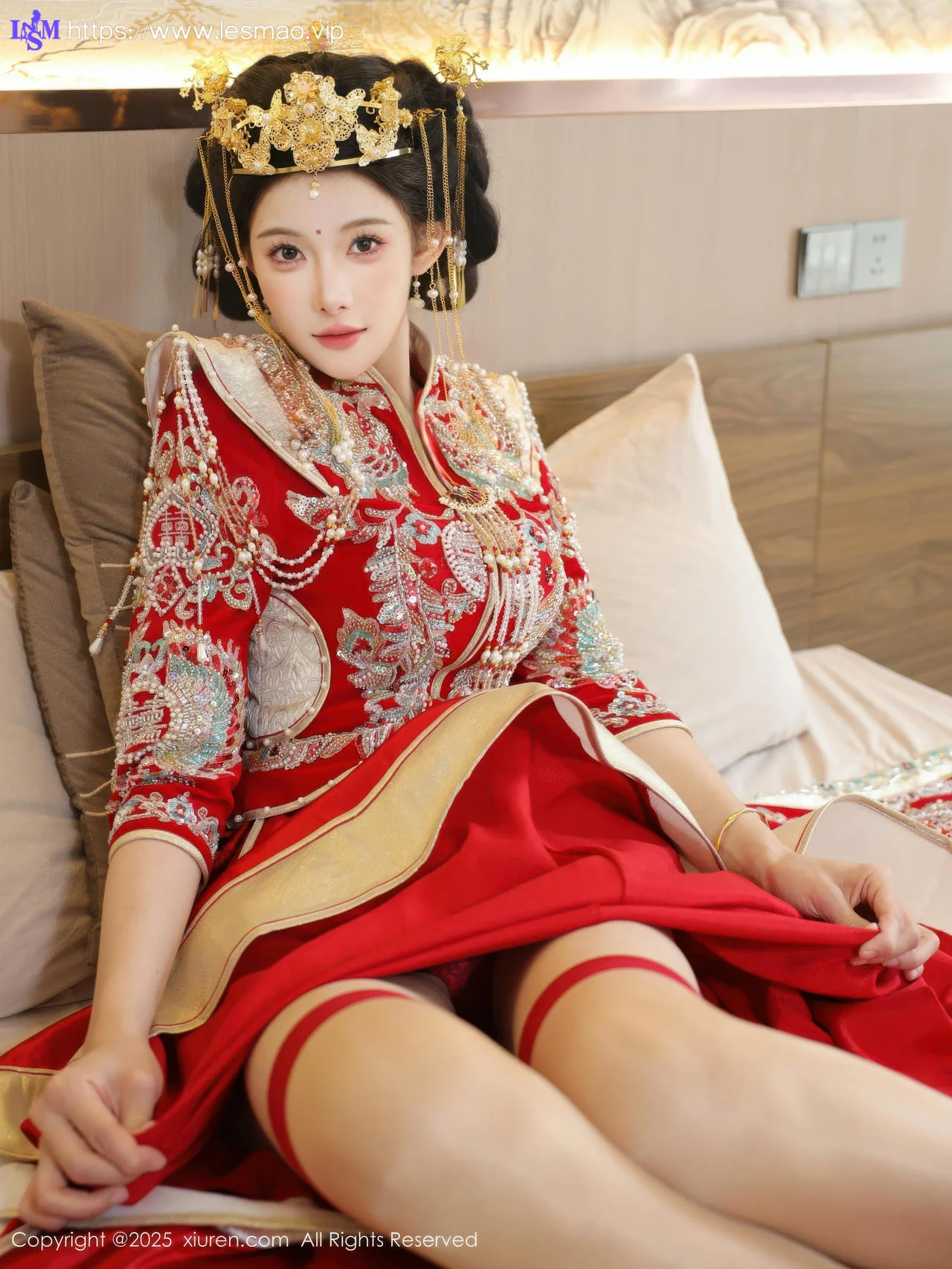 XiuRen 秀人 No.10742 梨霜儿 红色新娘服饰 - 6