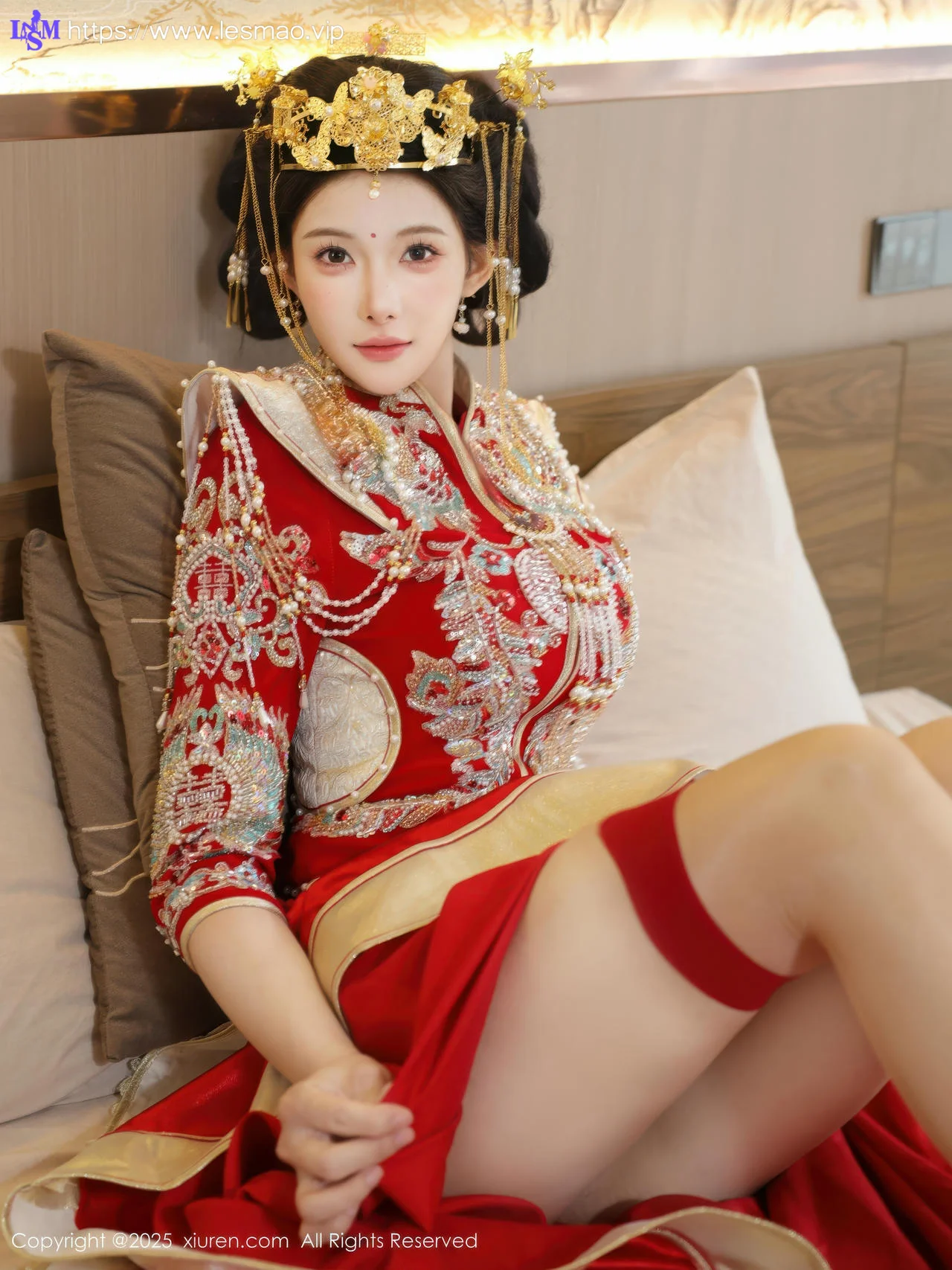 XiuRen 秀人 No.10742 梨霜儿 红色新娘服饰 - 8