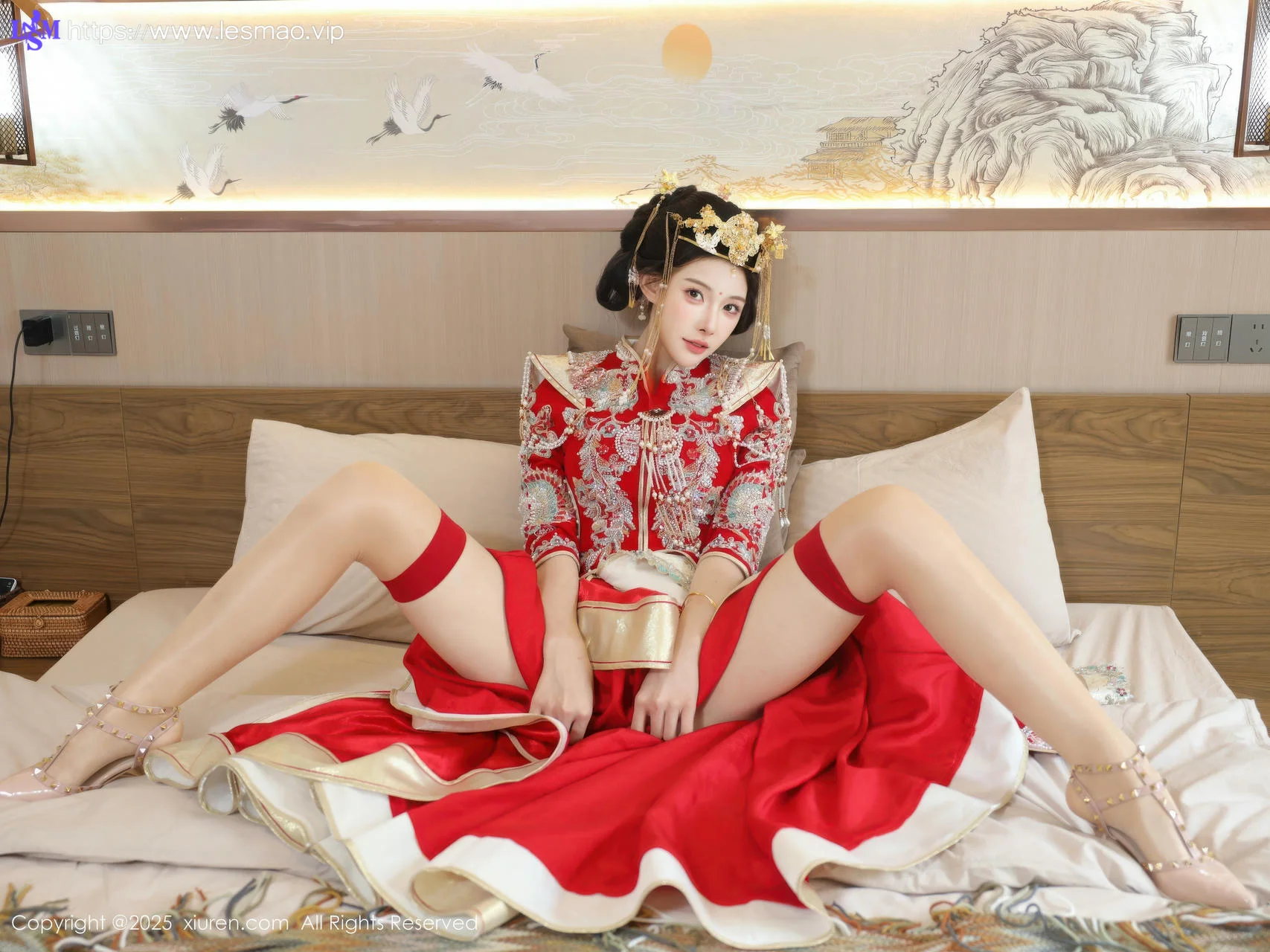 XiuRen 秀人 No.10742 梨霜儿 红色新娘服饰 - 8