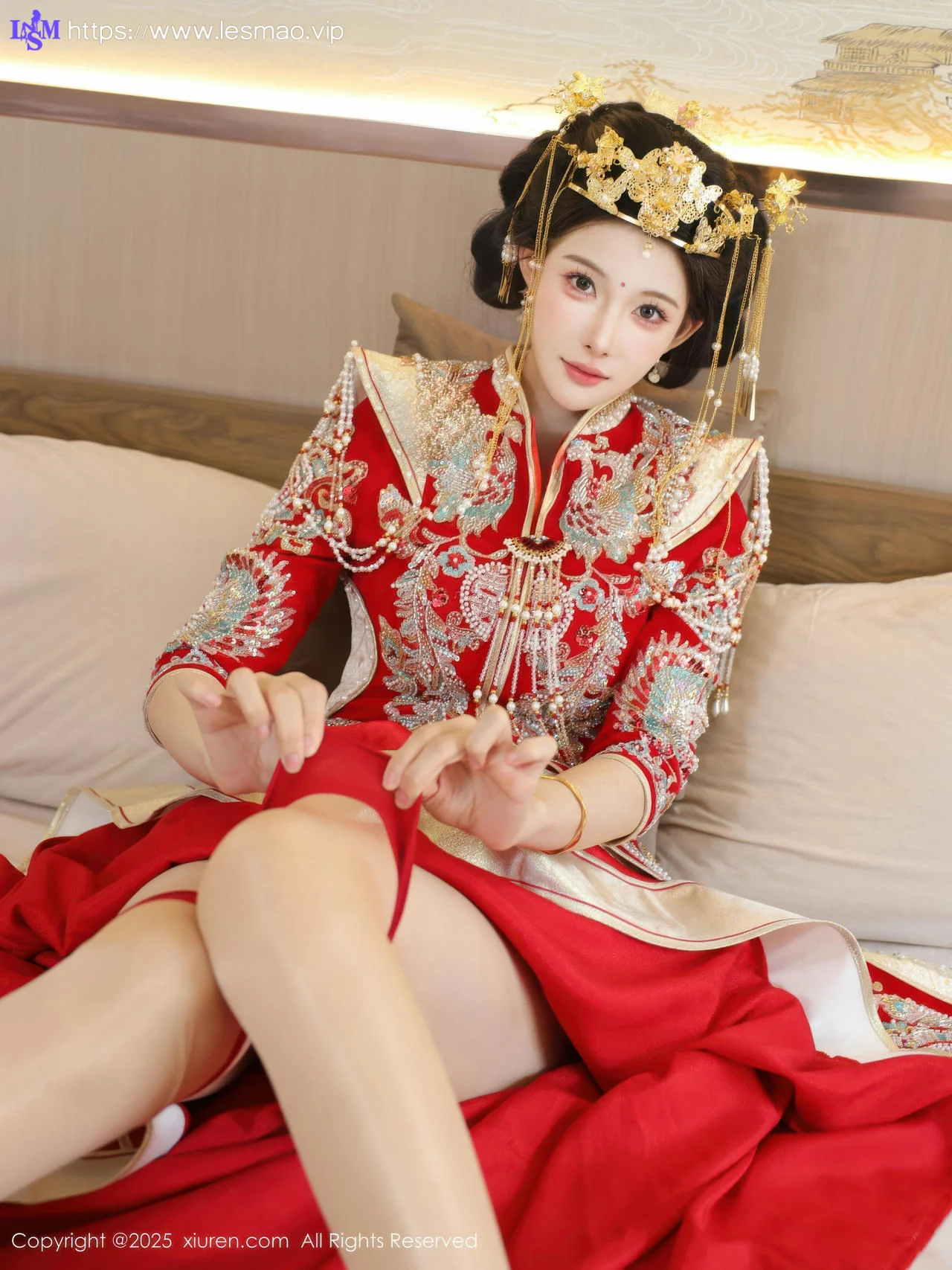 XiuRen 秀人 No.10742 梨霜儿 红色新娘服饰 - 2