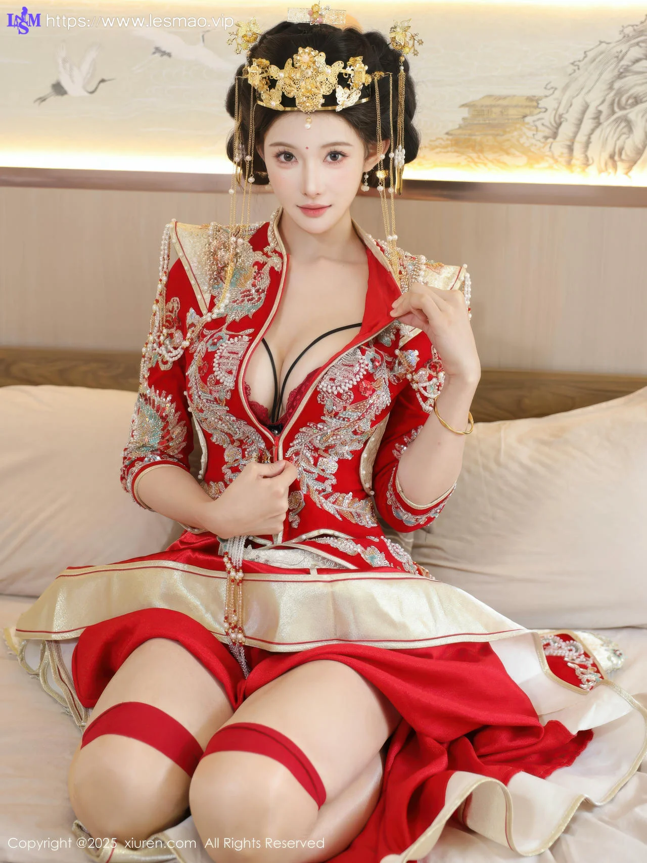 XiuRen 秀人 No.10742 梨霜儿 红色新娘服饰 - 9