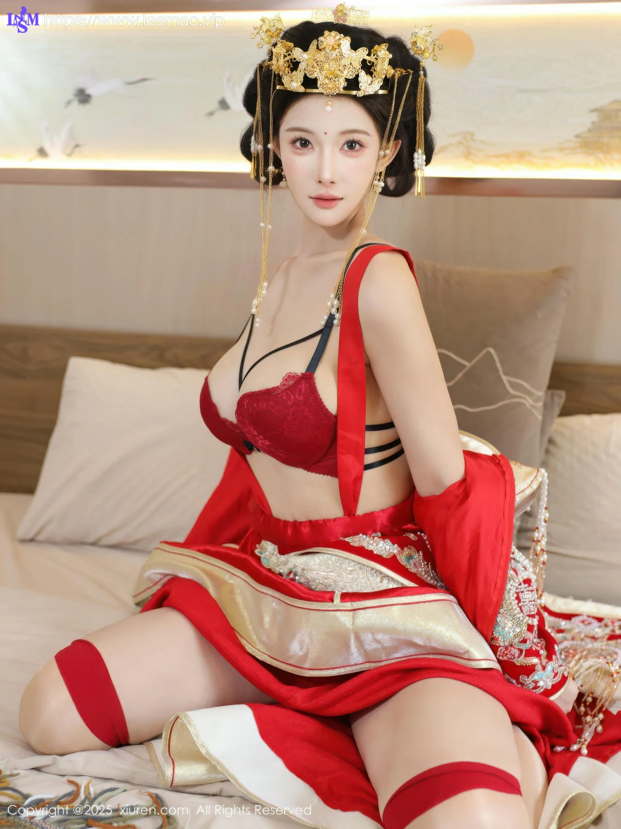 XiuRen 秀人 No.10742 梨霜儿 红色新娘服饰 - 2