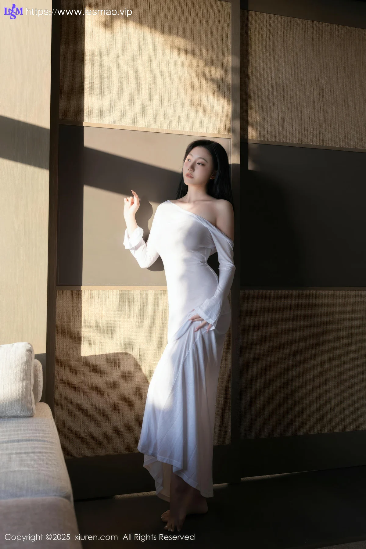 XiuRen 秀人 No.10747 安然anran 白色连衣裙诱人肉色丝袜 - 6