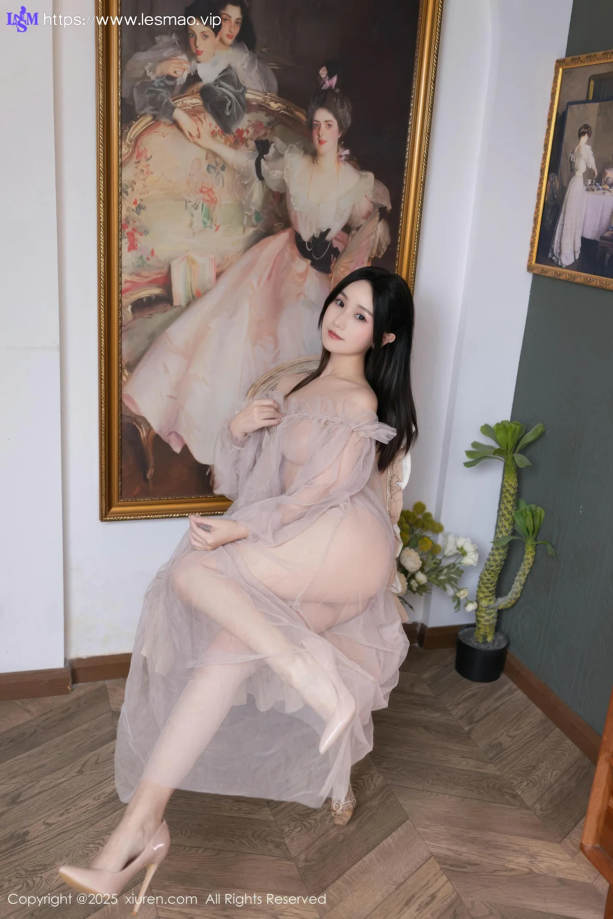 XiuRen 秀人 No.10752 杏子Yada 性感轻透粉纱 - 4
