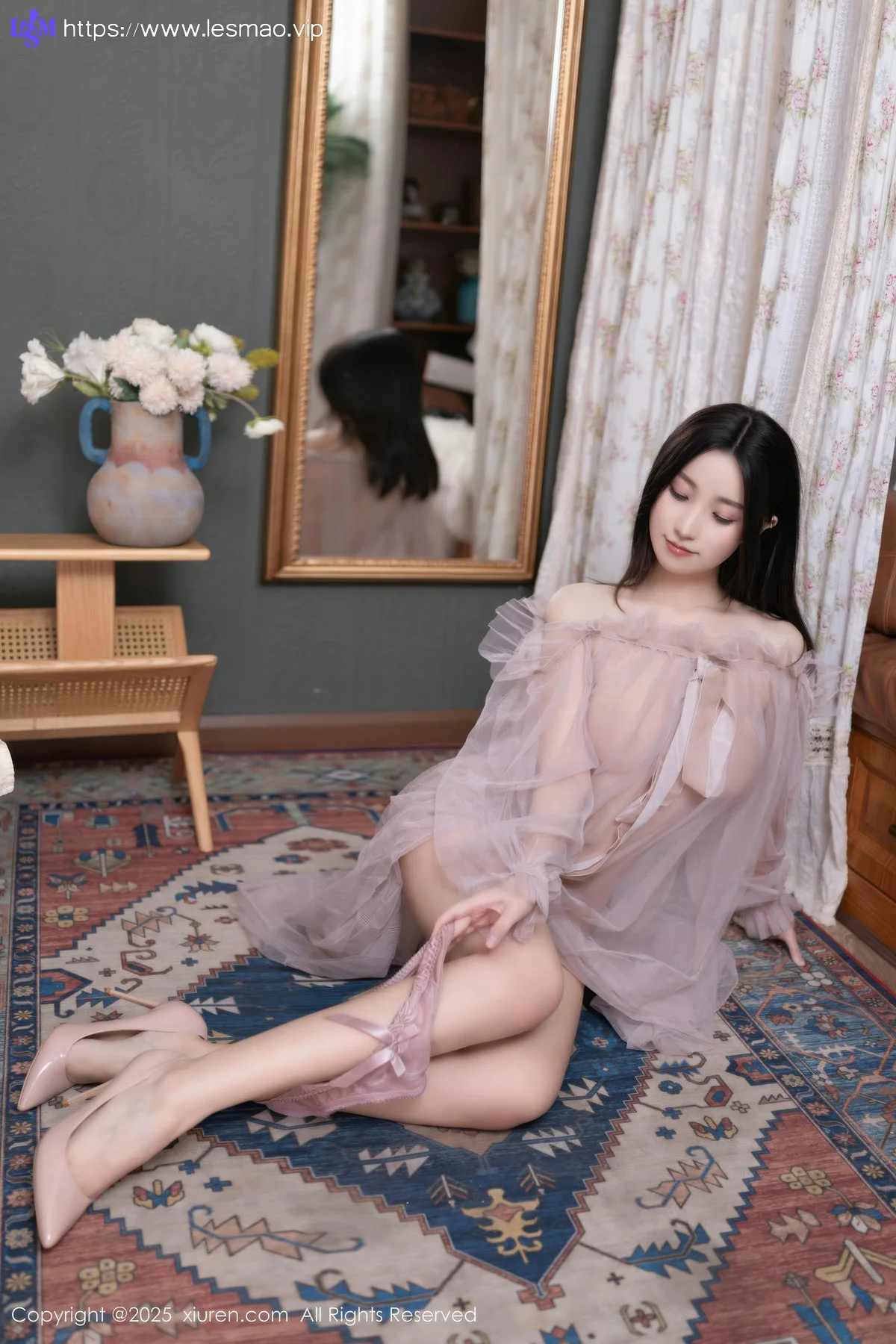 XiuRen 秀人 No.10752 杏子Yada 性感轻透粉纱 - 8