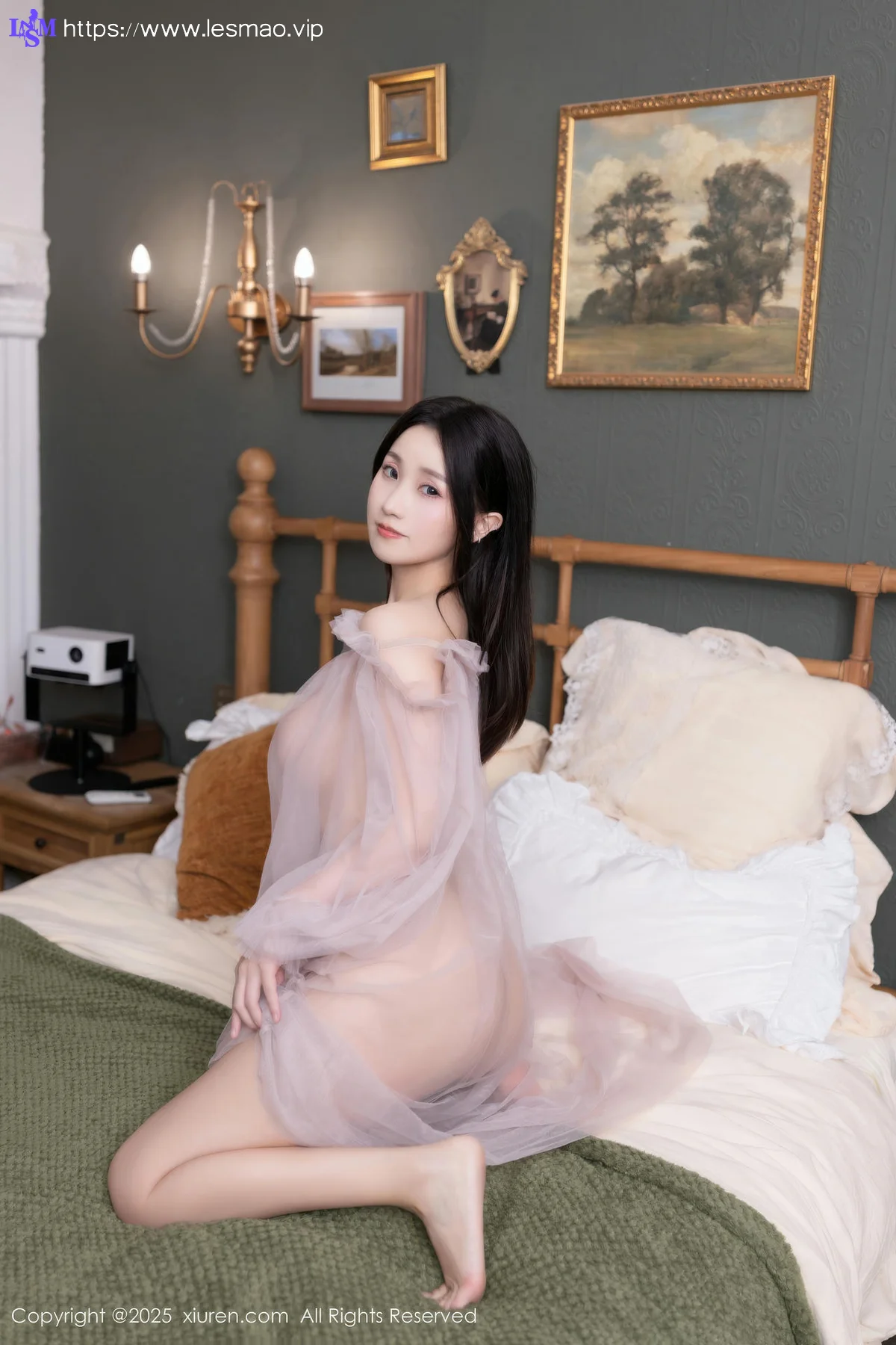 XiuRen 秀人 No.10752 杏子Yada 性感轻透粉纱 - 2