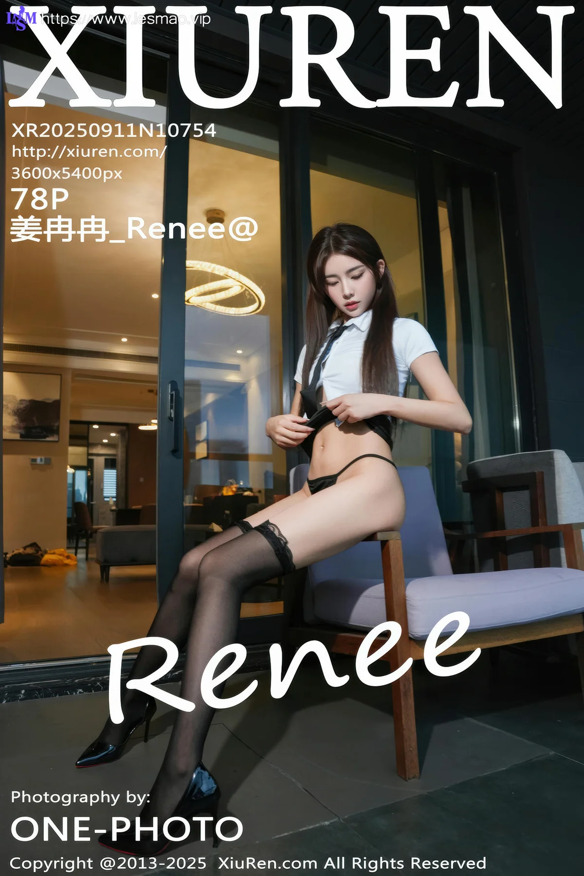 XiuRen 秀人 No.10754 姜冉冉_Renee 白色T恤魅惑黑丝 - 9
