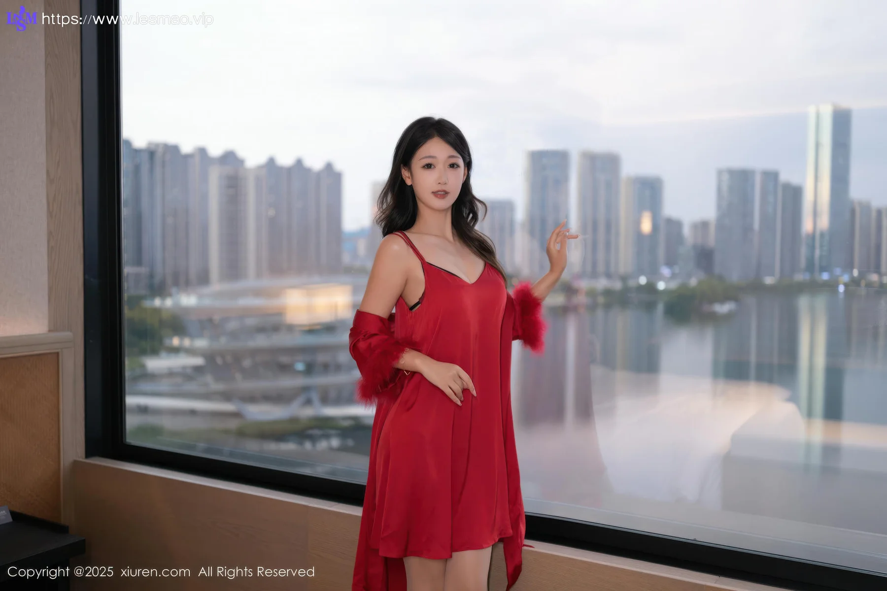 XiuRen 秀人 No.10768 唐安琪 红色睡衣肉色丝袜 - 6