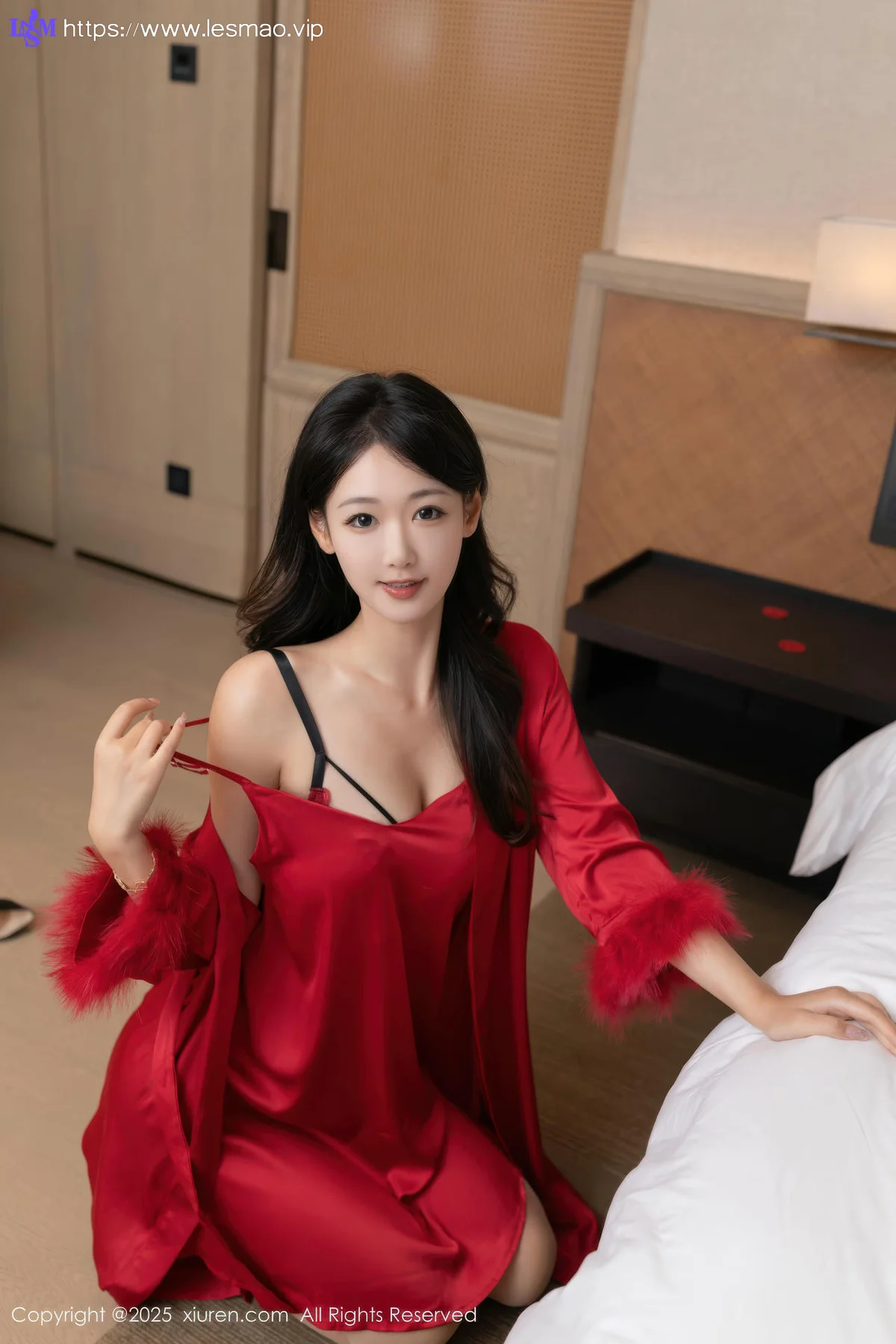 XiuRen 秀人 No.10768 唐安琪 红色睡衣肉色丝袜 - 3