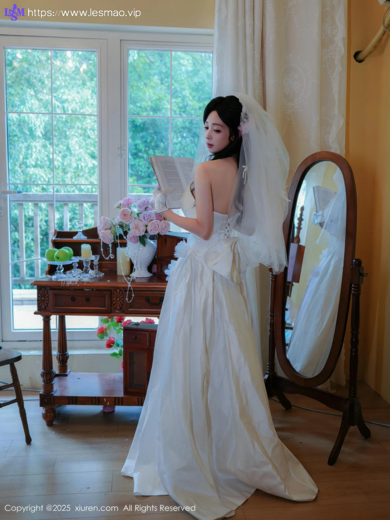 XiuRen 秀人 No.10769 朱朱molly 白色婚纱白色丝袜 - 7