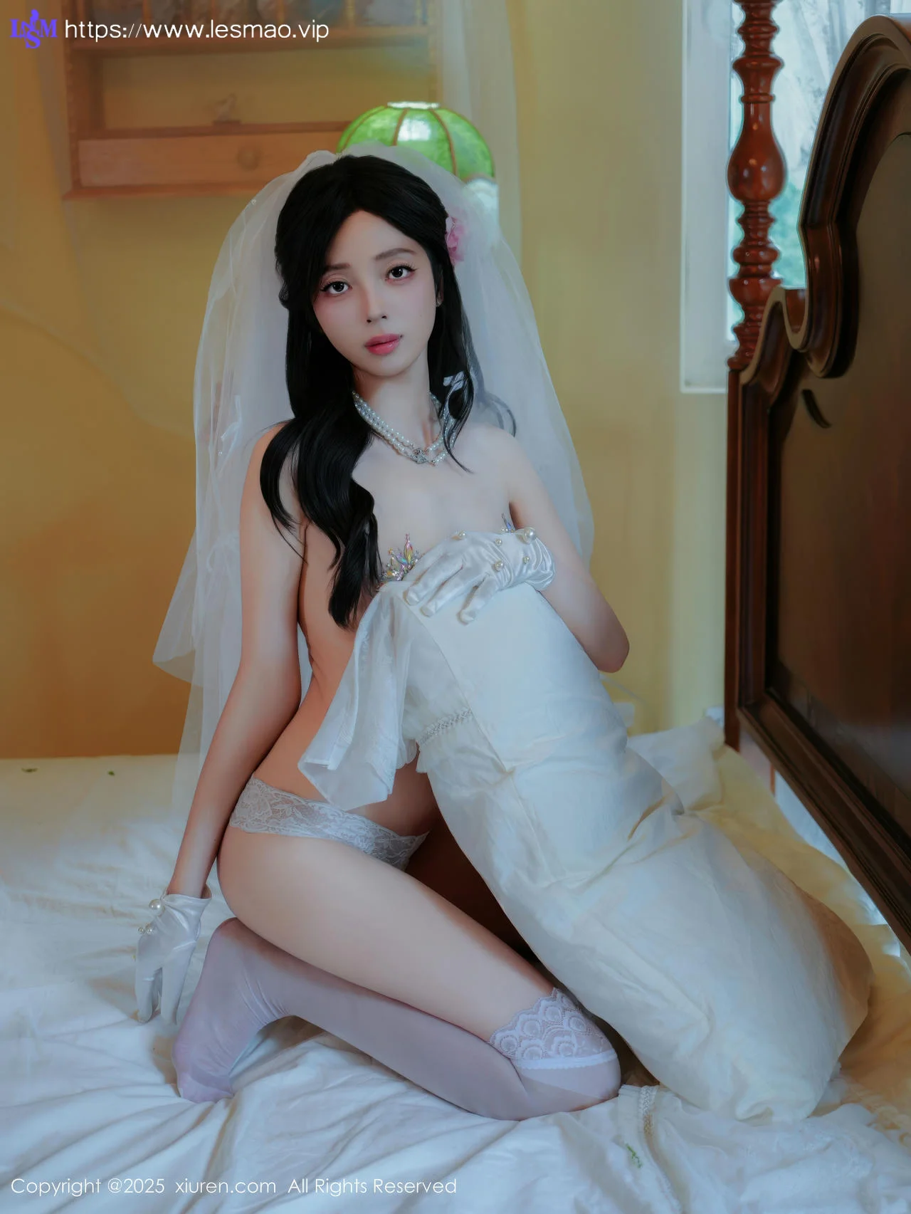 XiuRen 秀人 No.10769 朱朱molly 白色婚纱白色丝袜 - 10