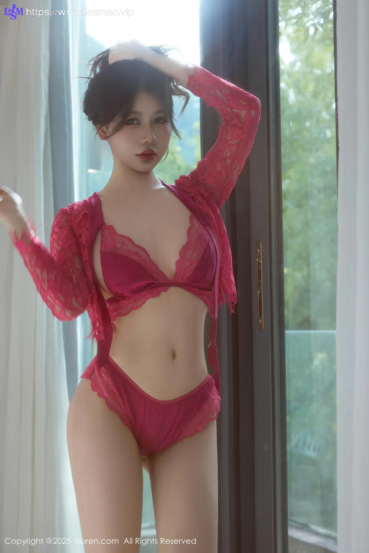 XiuRen 秀人 No.10783 尹甜甜sunny 红色蕾丝套装 - 7