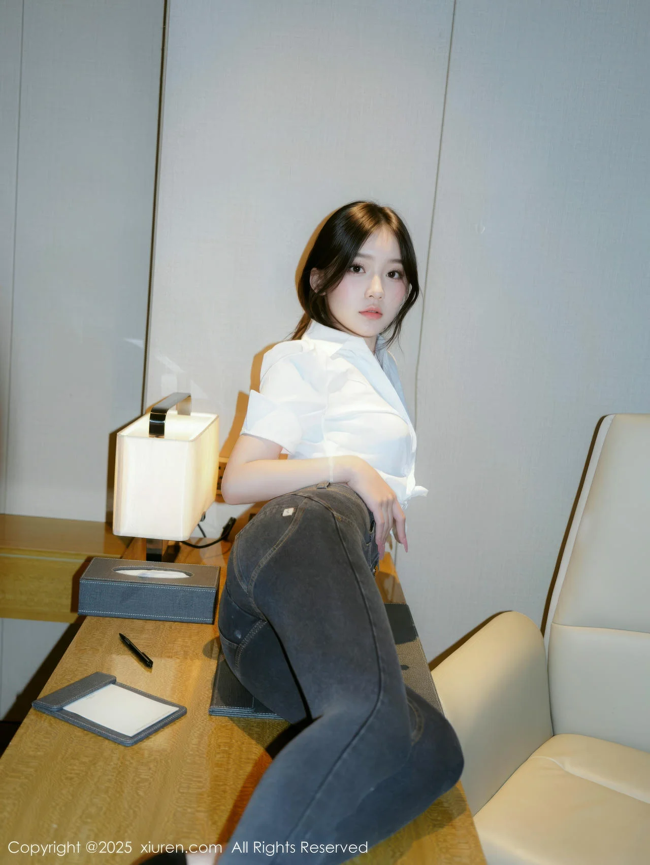 XiuRen 秀人 No.10785 汁汁 白T搭配简约长裤 - 9