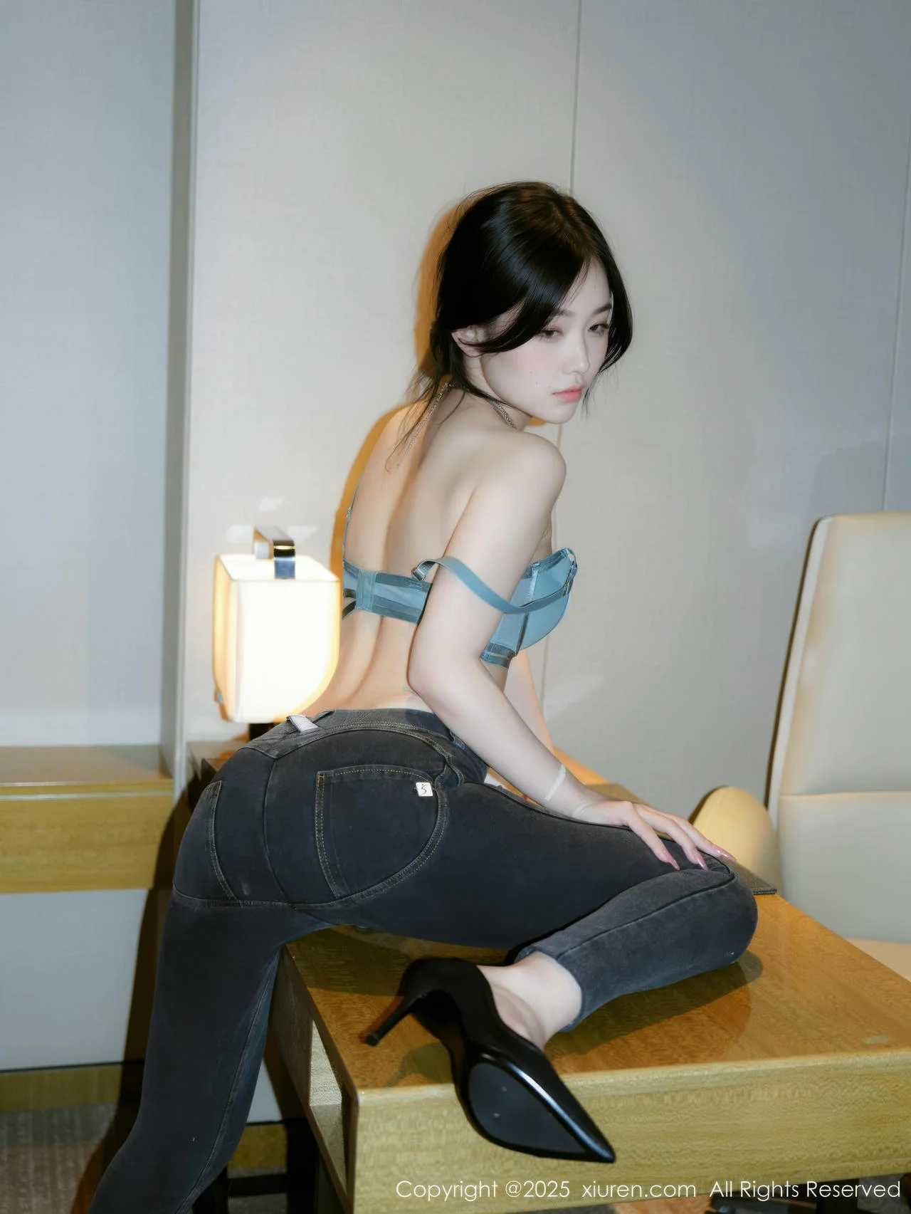 XiuRen 秀人 No.10785 汁汁 白T搭配简约长裤 - 9