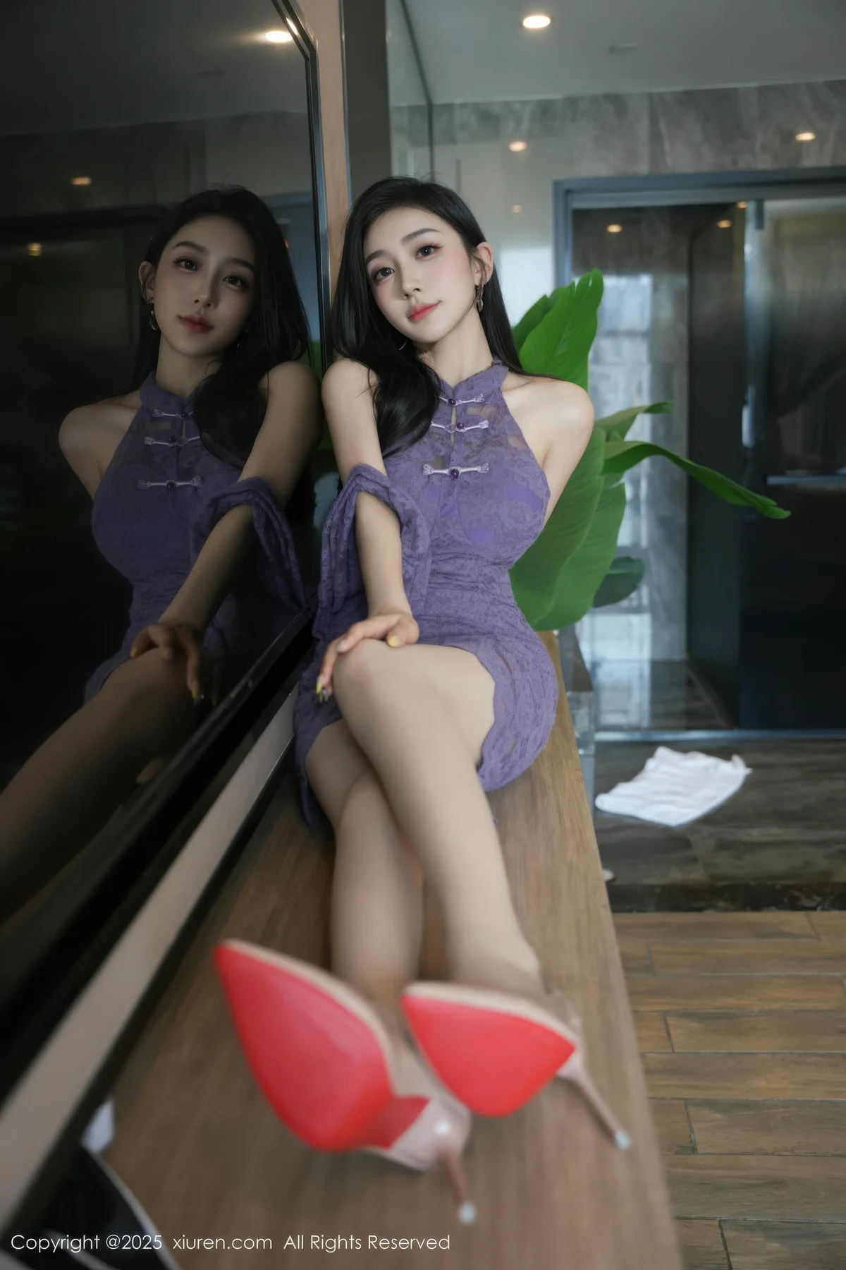 XiuRen 秀人 No.10801 小阿娇Gill 紫色连衣裙长腿高跟 - 3