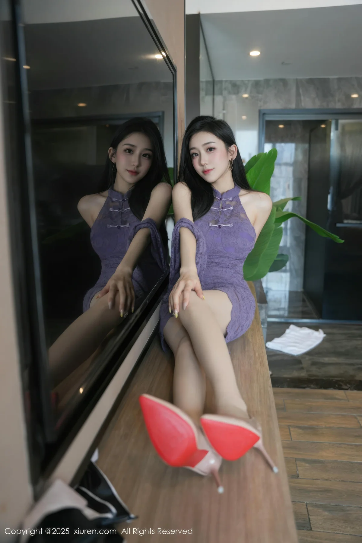 XiuRen 秀人 No.10801 小阿娇Gill 紫色连衣裙长腿高跟 - 4